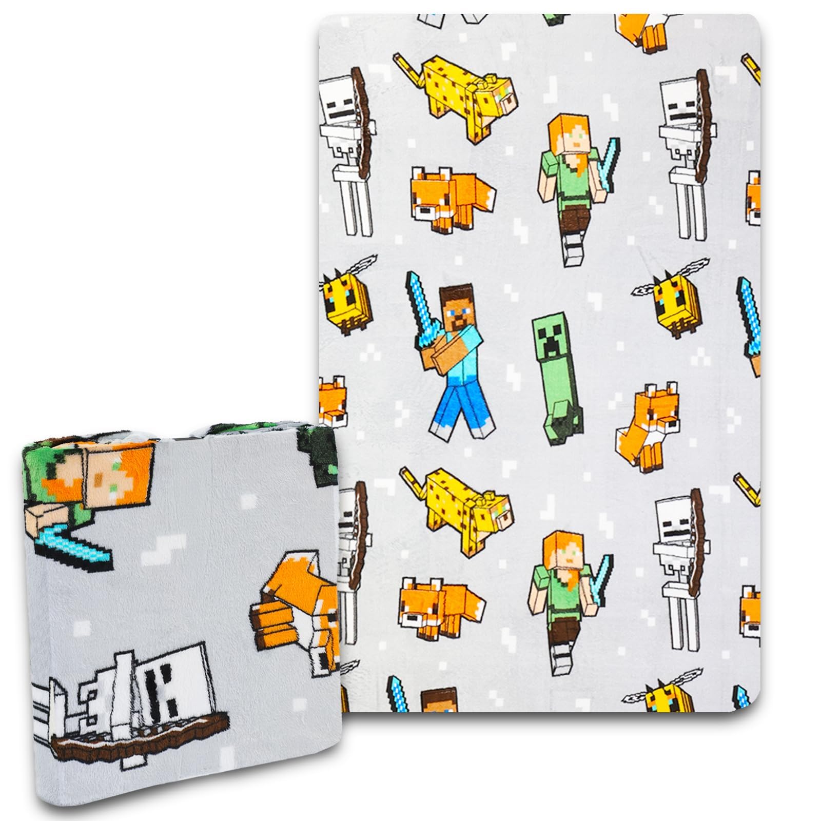 Amazon.com: Minecraft Bedding Throw Blanket Set for Kids - 5 Pc
