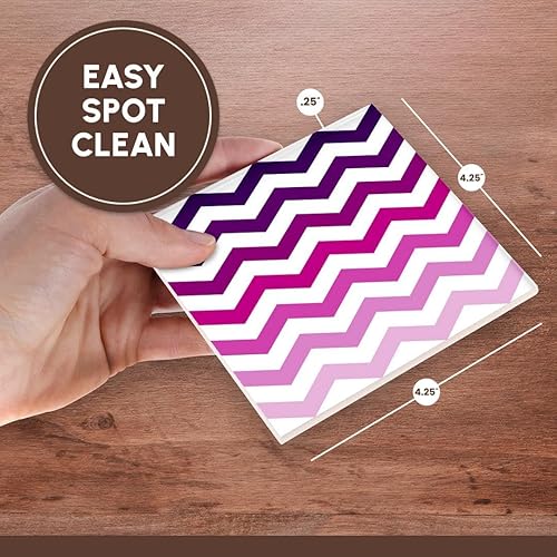 Miniatura 7 de 3dRose cst_163955_3 Chevron Ombre, púrpura, rosa cerámica posavasos para azulejos (4 unidades)