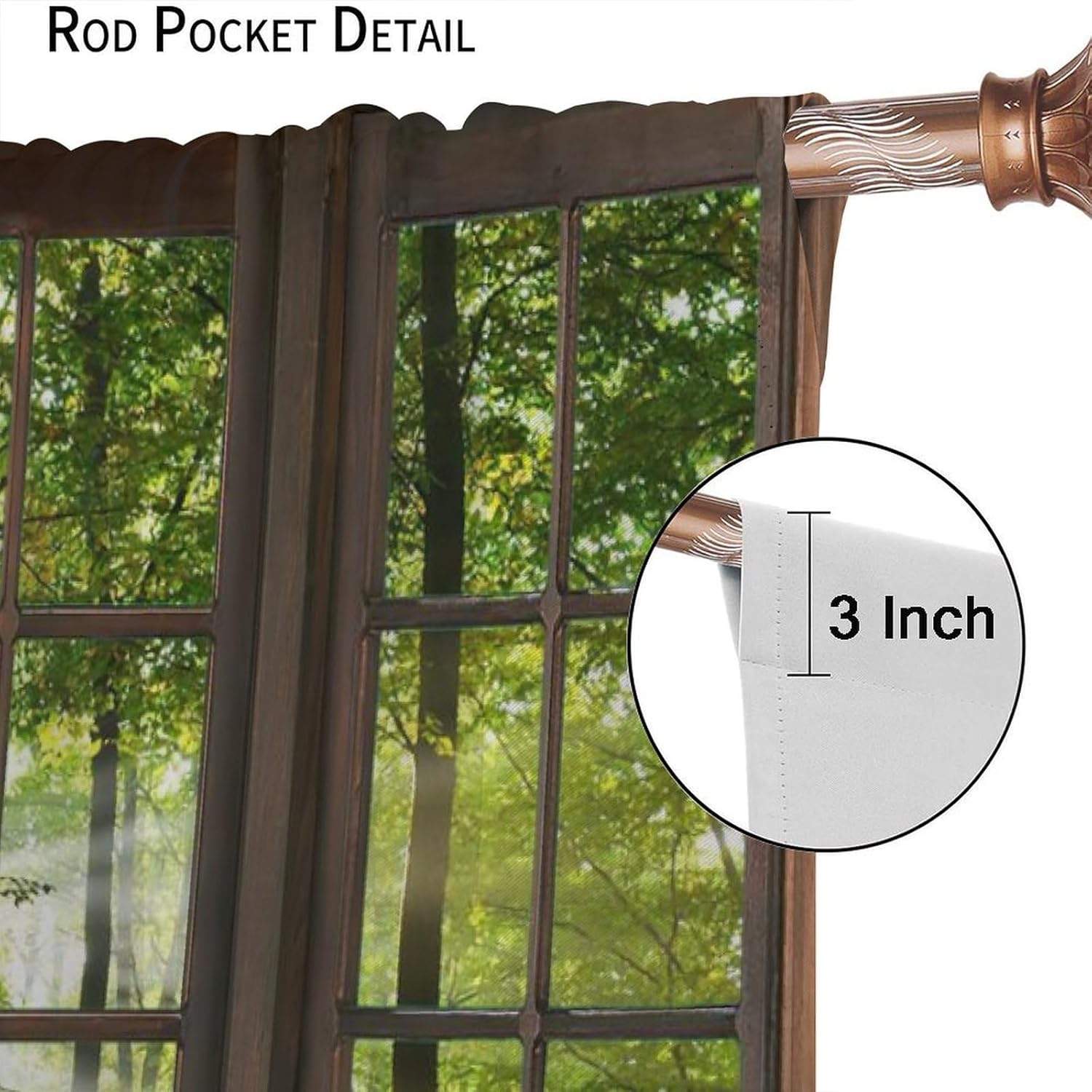 Natural Landscape Curtains, Vintage Nature in The Forest Pattern Decorative Home Bedroom Living Room Blackout Curtains42X63 Inch