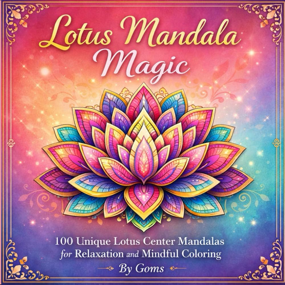 Lotus Mandala Magic -100 Unique Lotus Center Mandalas for Relaxation and Mindful Coloring: Adult Coloring Book with Intricate Floral & Celestial ... Designs for Women, Teens & Mindfulness Lovers