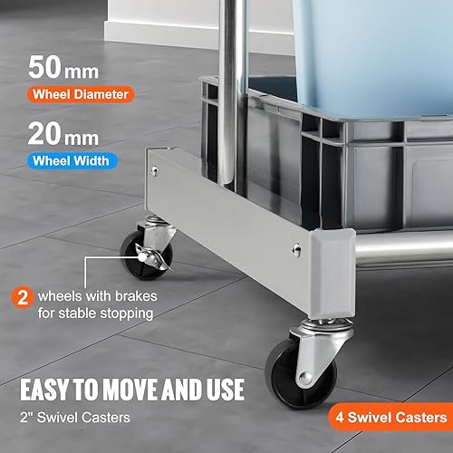 Miniatura 4 de VEVOR Organizador de herramientas de jardín, 10 ranuras con ganchos, estante de torre de herramientas de patio con ruedas para organización y