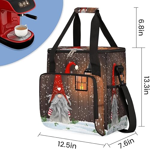 Miniatura 2 de Bolsa de café tradicional de gnomo de Navidad, bolsa de almacenamiento de viaje de gnomo, compatible con Keurig K-Mini o K-Mini Plus de una sola