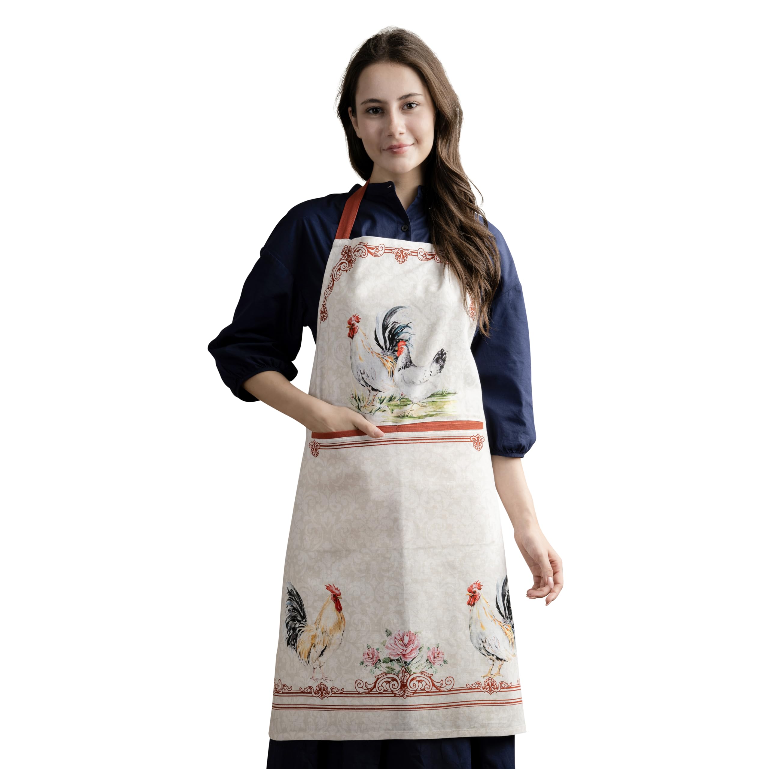 Maison d' Hermine 100% Cotton Apron for women with Pocket Kitchen Chef Apron for Men Cooking Gardening Server Waitress