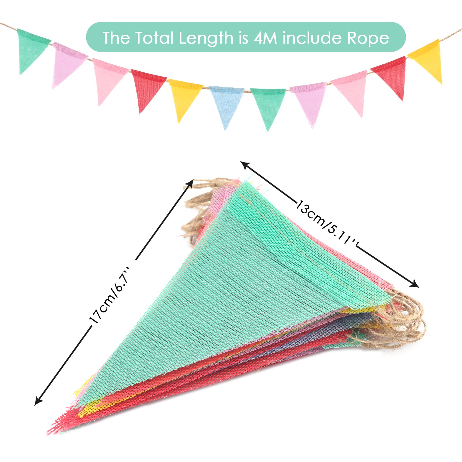 Vicloon Bunting Banner, 36PCS Reusable Outdoor Waterproof