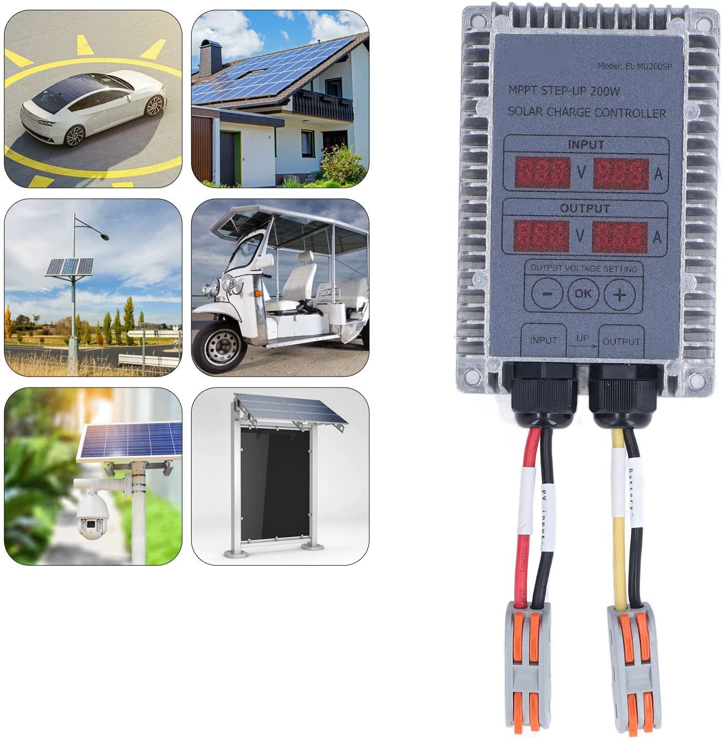 MPPT Step-Down Solar-Laderegler, 400W, Aluminium, Einstellbare Ausgangsspannung, Echtzeit-Tracking, mit Temperaturschutz (400, Watt, Buck)