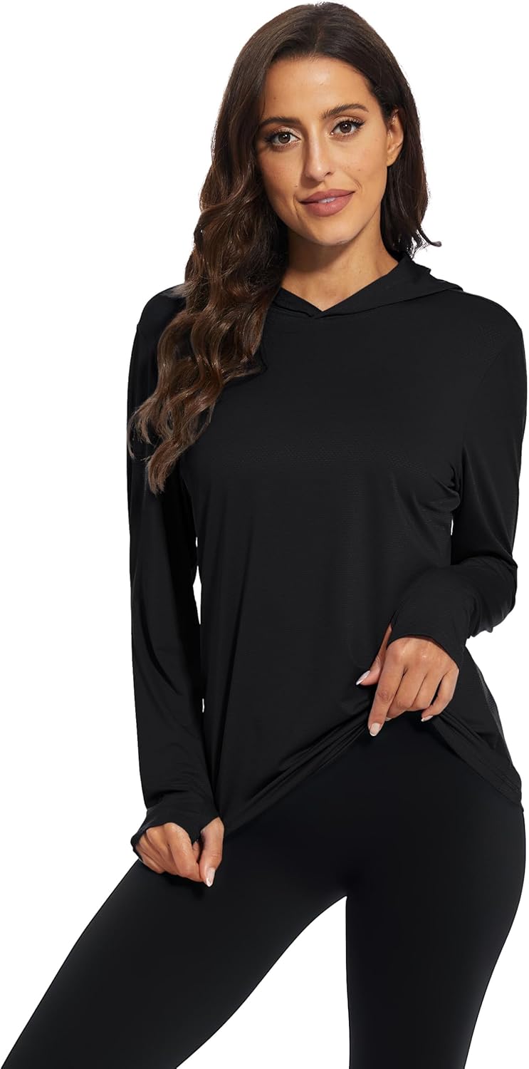 MAGCOMSEN Women's UPF 50+ Sun Protection Hoodie Long Sleeve Hiking Fishing Outdoor Shirt Quick Dry Lightweight Hoodie - Image 2