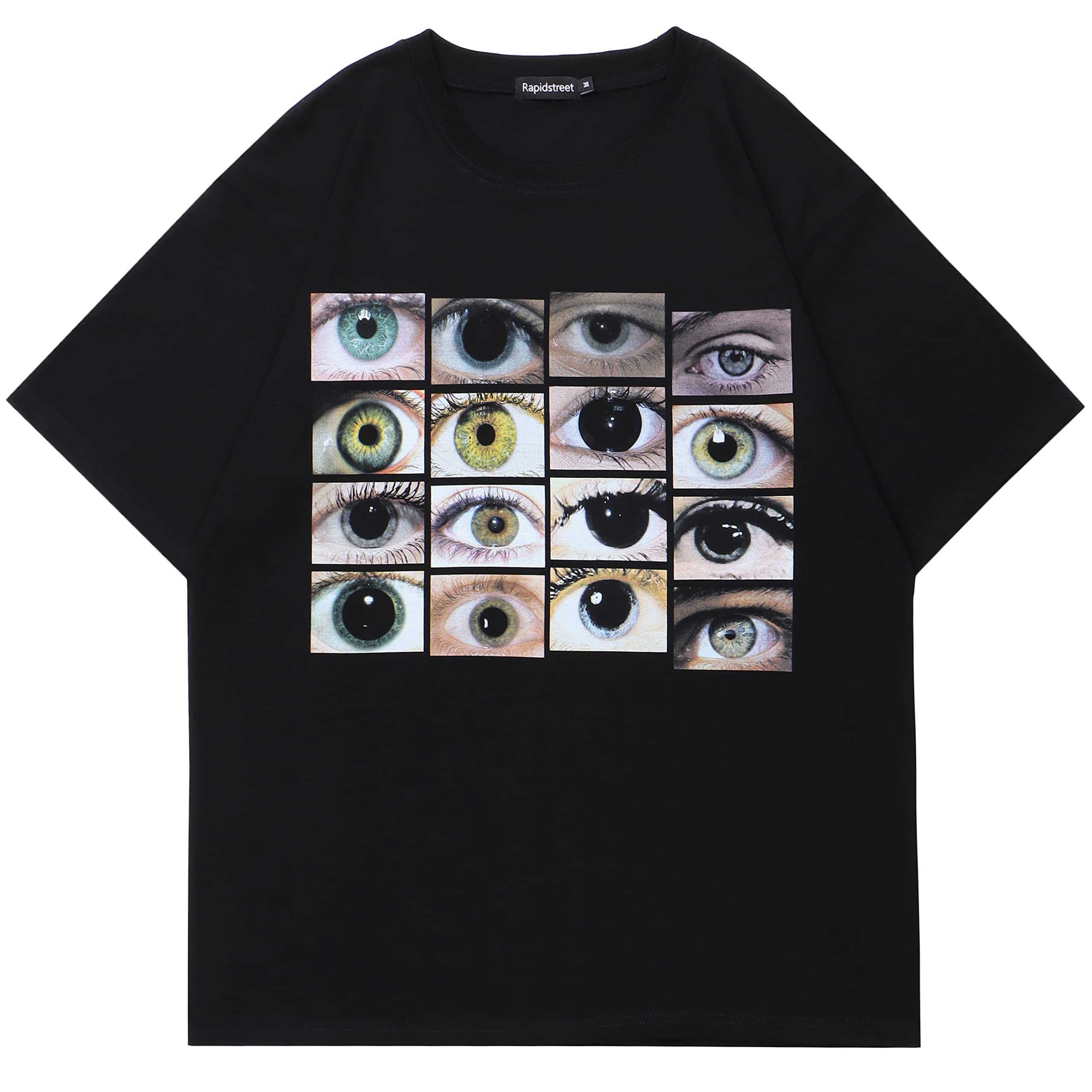 Rapidstreet T-Shirt Streetwear Aesthetic Graphic Eyes Relaxed Tee Shirt Men Unisex