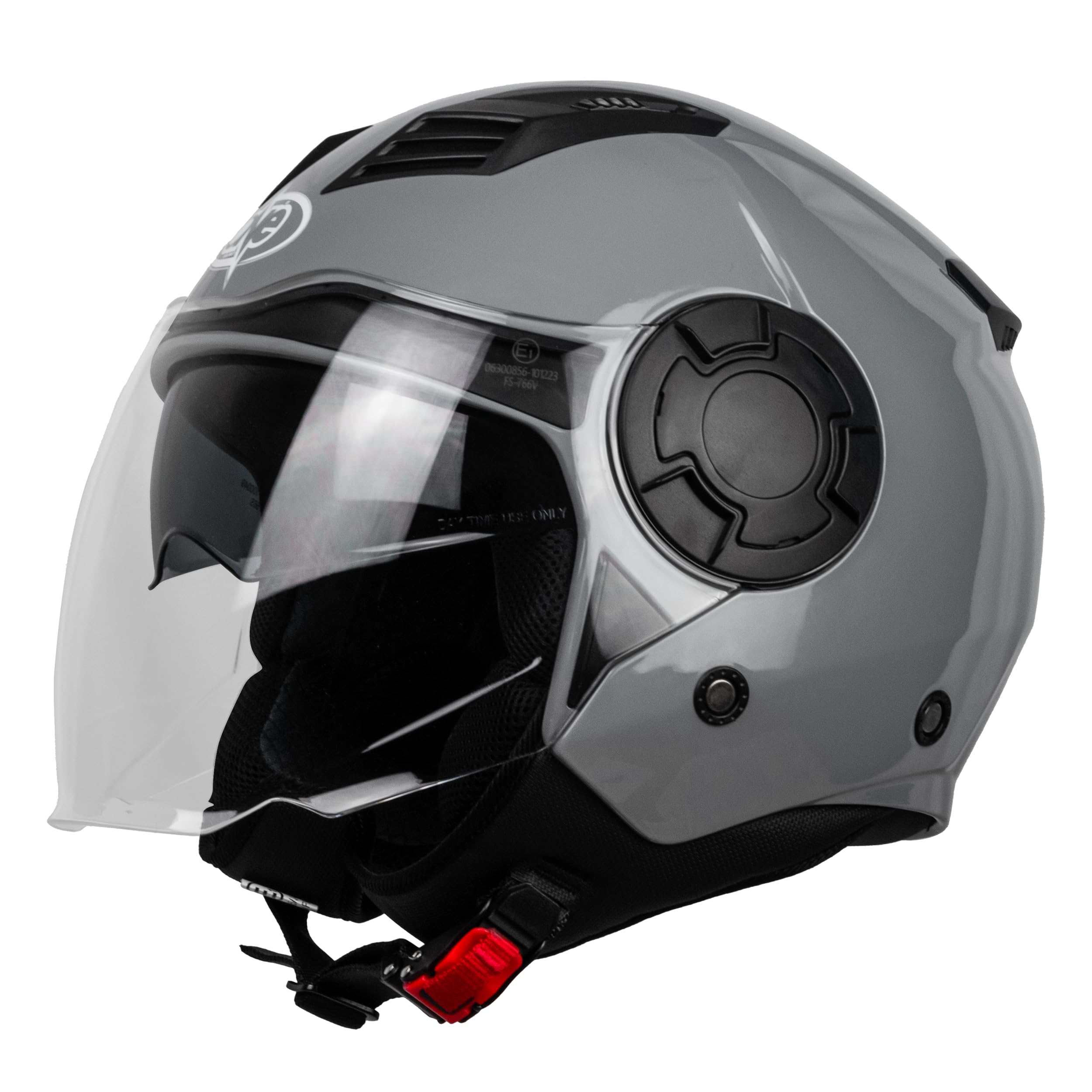 One by Camamoto | Casco Alfa 2.0 Jet/Demi-Jet per Moto e Scooter, Nardo Grey Lucido, Doppia Visiera, Omologato ECE R22-06, Taglia M (57-58 cm)