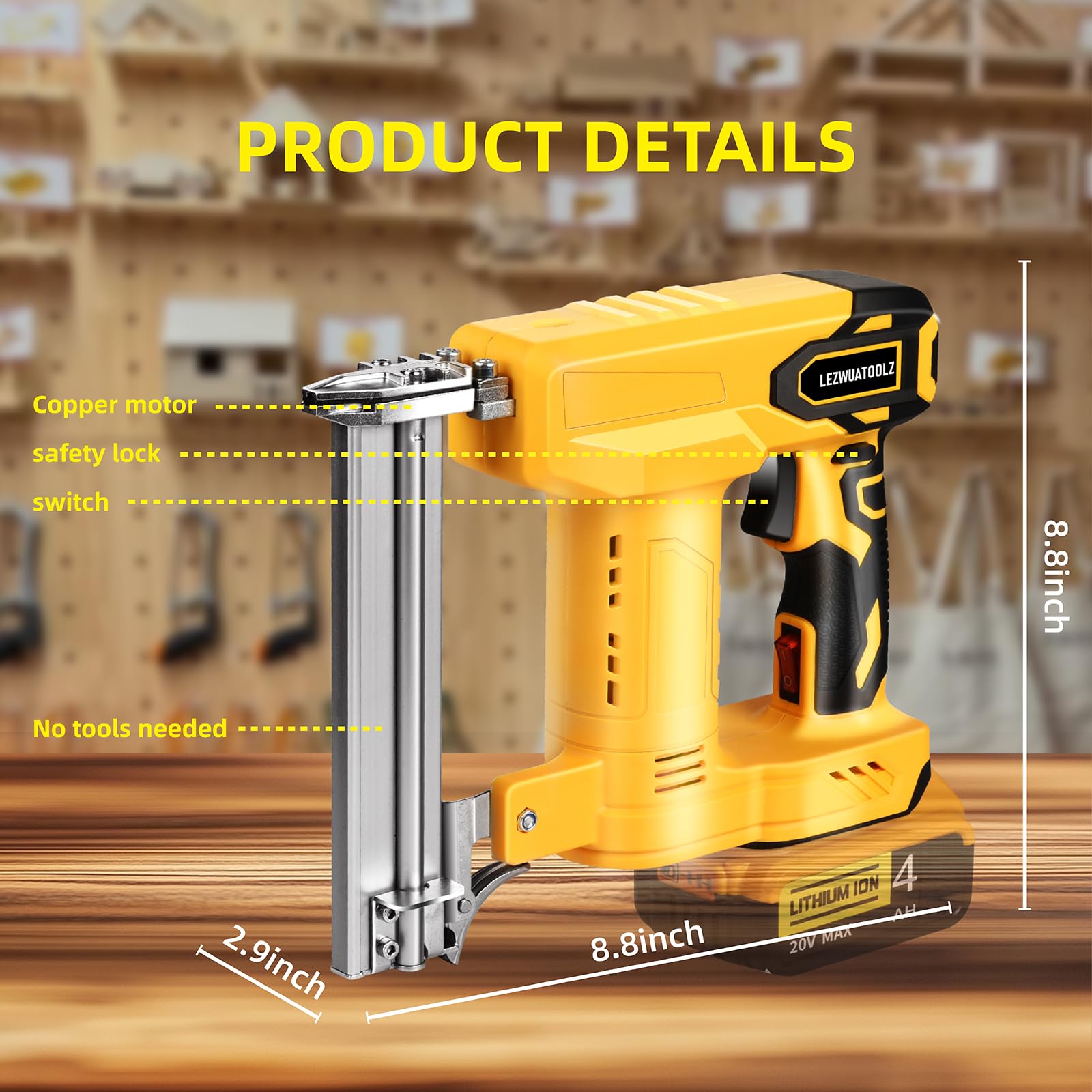 Dewalt Staple Gun Brad Nailer ALLOYPOWER 18 Gauge Nail Gun Battery