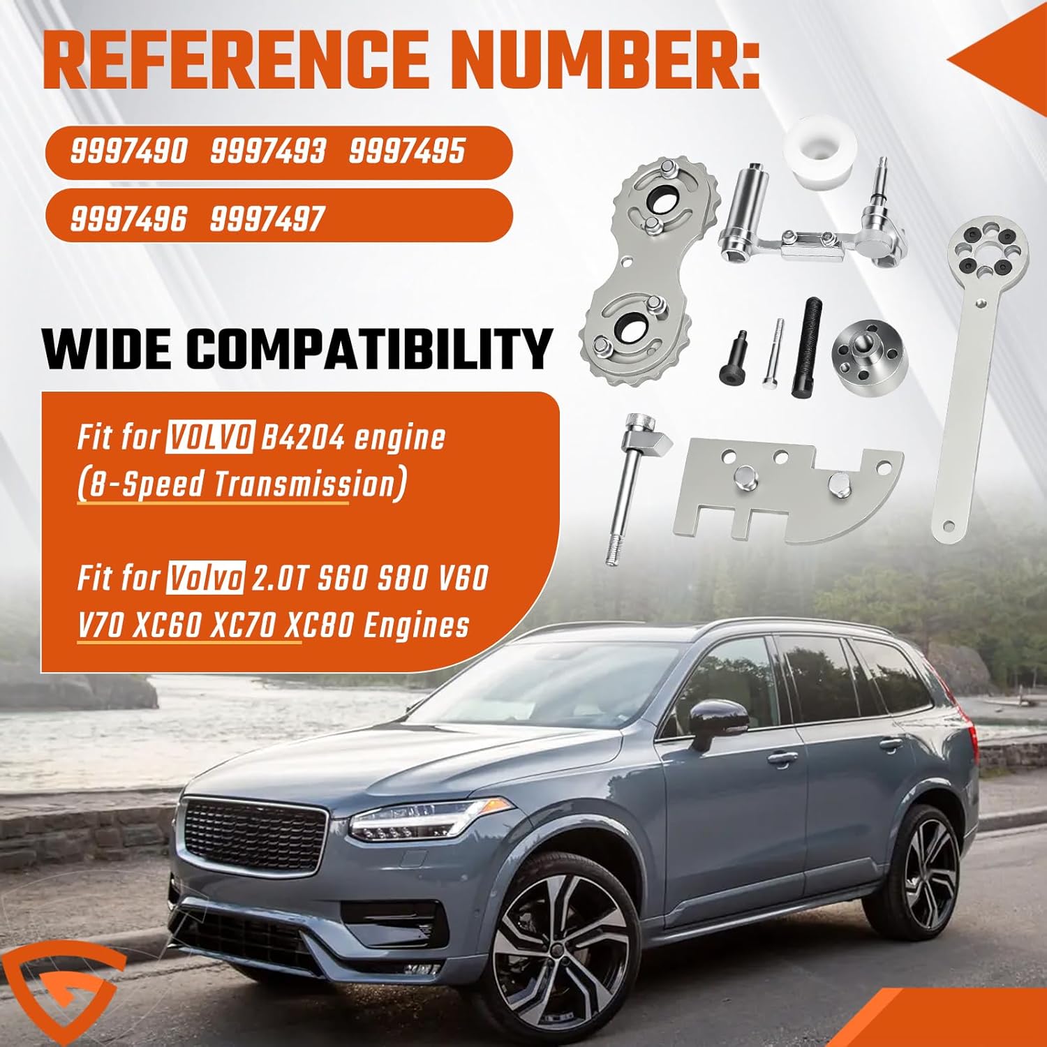 Camshaft Alignment Tool Kit, Timing Tool Kit Compatible with New Volvo 2.0T S60 S80 V60 V70 XC60 XC70 XC80, with B4204/B4154 Engine, Camshaft Chain Timing Tool