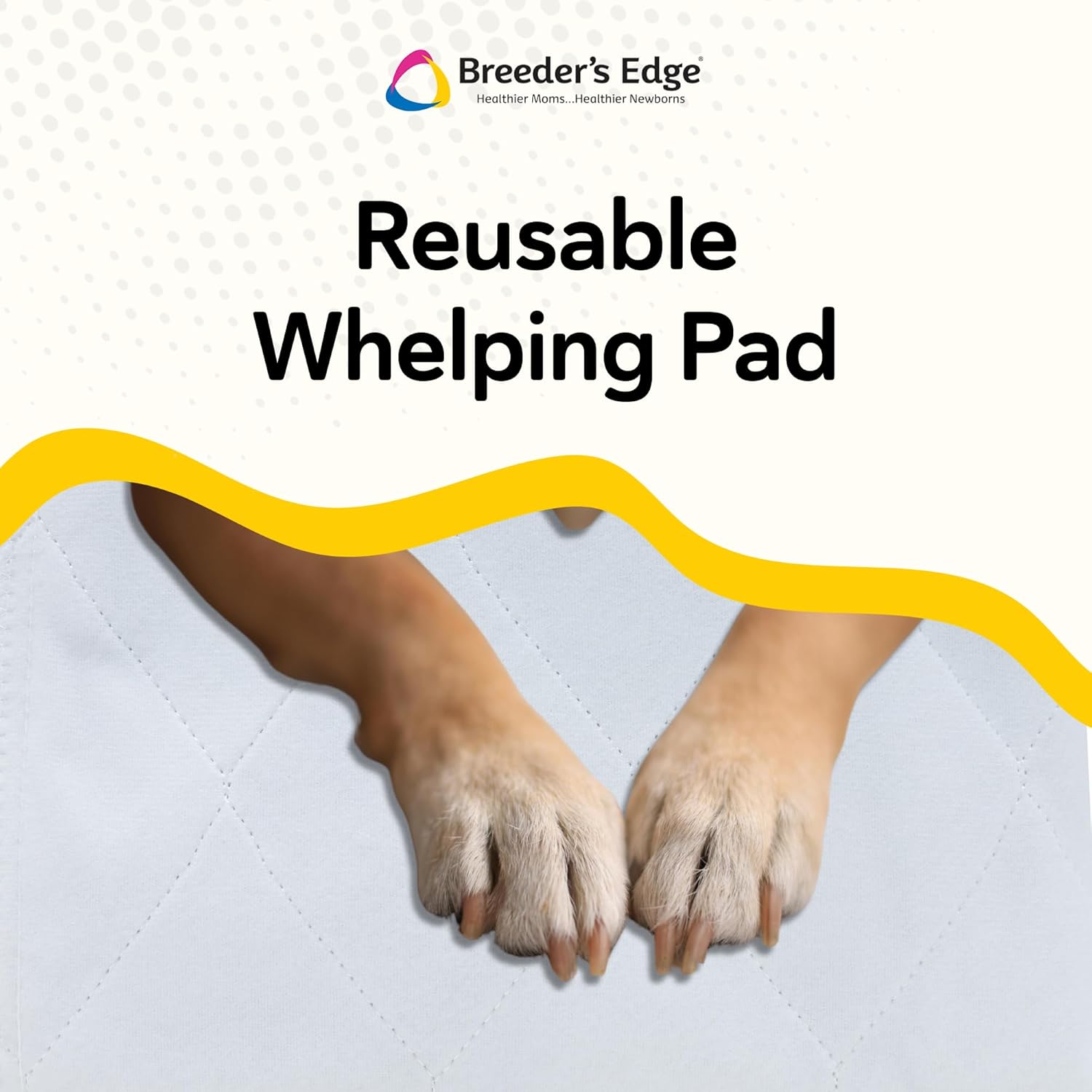 Breeder’s Edge Repeat Pad, Reusable Whelping Pad for Dogs and Pets, Leak-Proof and Washable, Ultra-Absorbent Four-Layer Crate Mat, Ideal for Home and Travel, 36 x 36 Inch, 1 pk