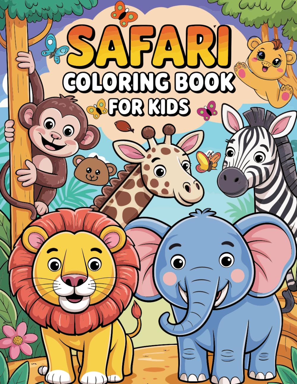 Safari Coloring Book for Kids: Educational Safari Coloring Book Featuring African Animals and Nature Scenes for Creative Kids