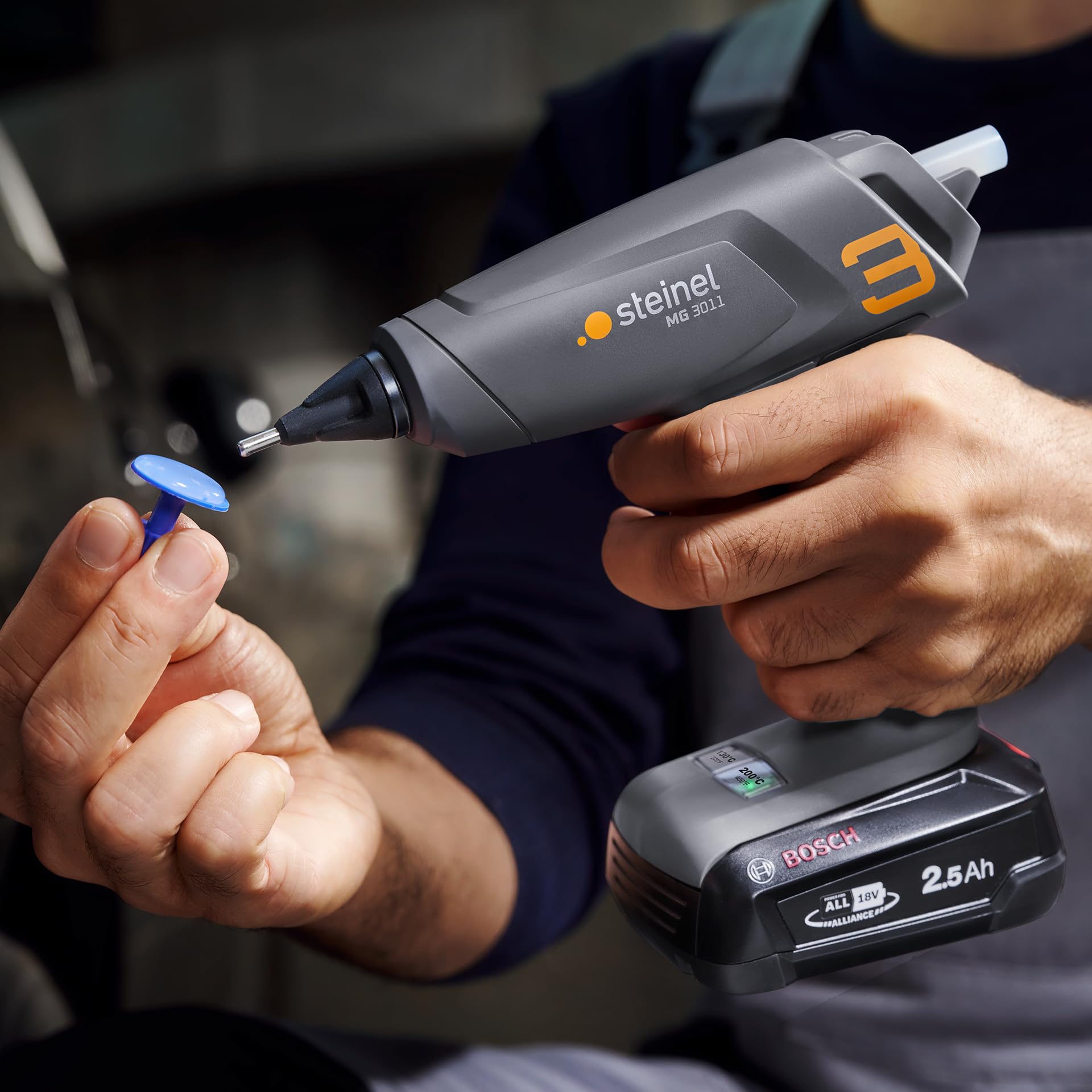 Steinel Batterie PFA 18 V LiHD 2.5 Ah, compatible avec les appareils POWER FOR ALL 18 V, pistolet à colle MG 3011