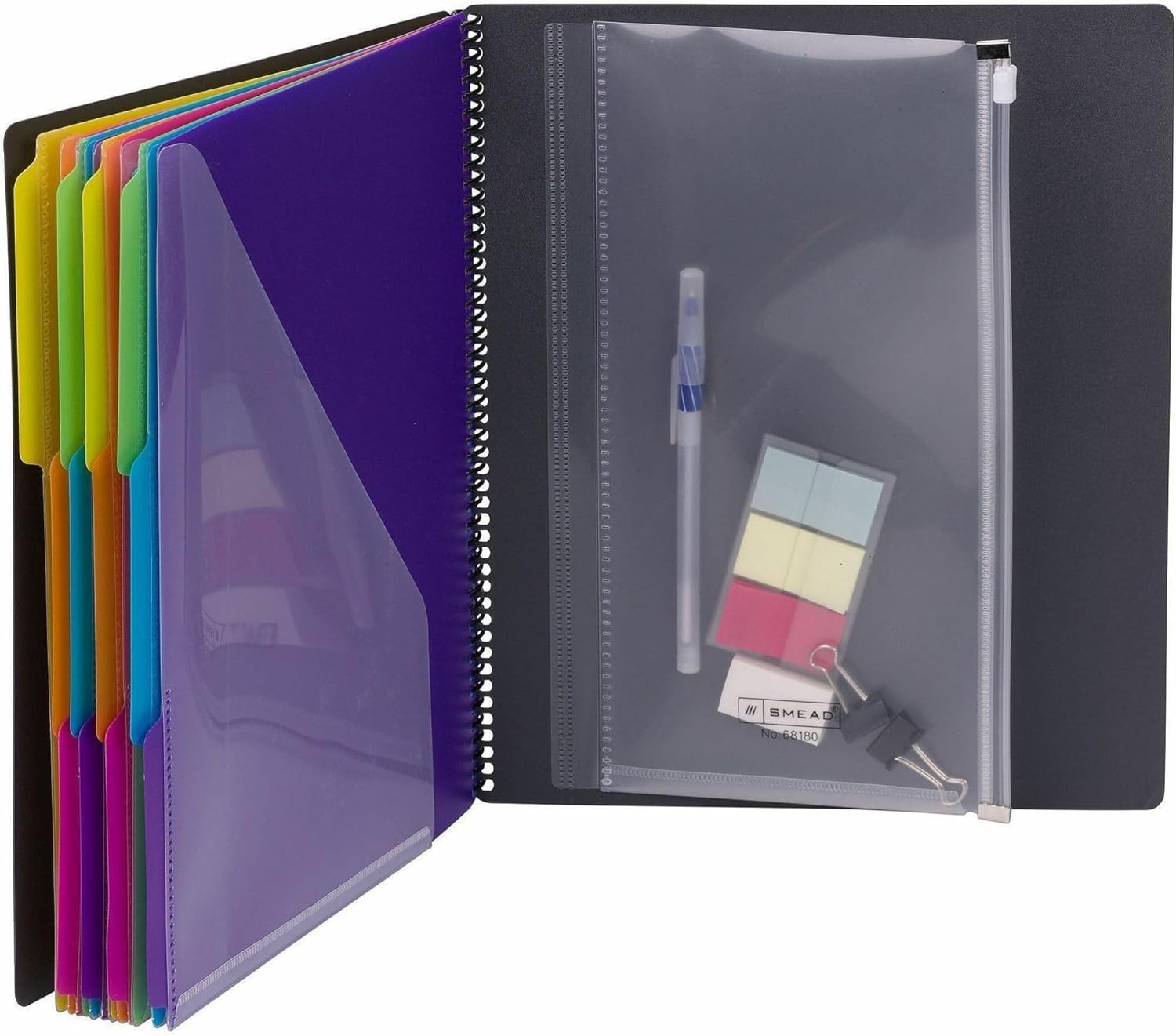 Smead Project Organizer, 24 Poets, Grey with Assorted Bright Tabs, Tear