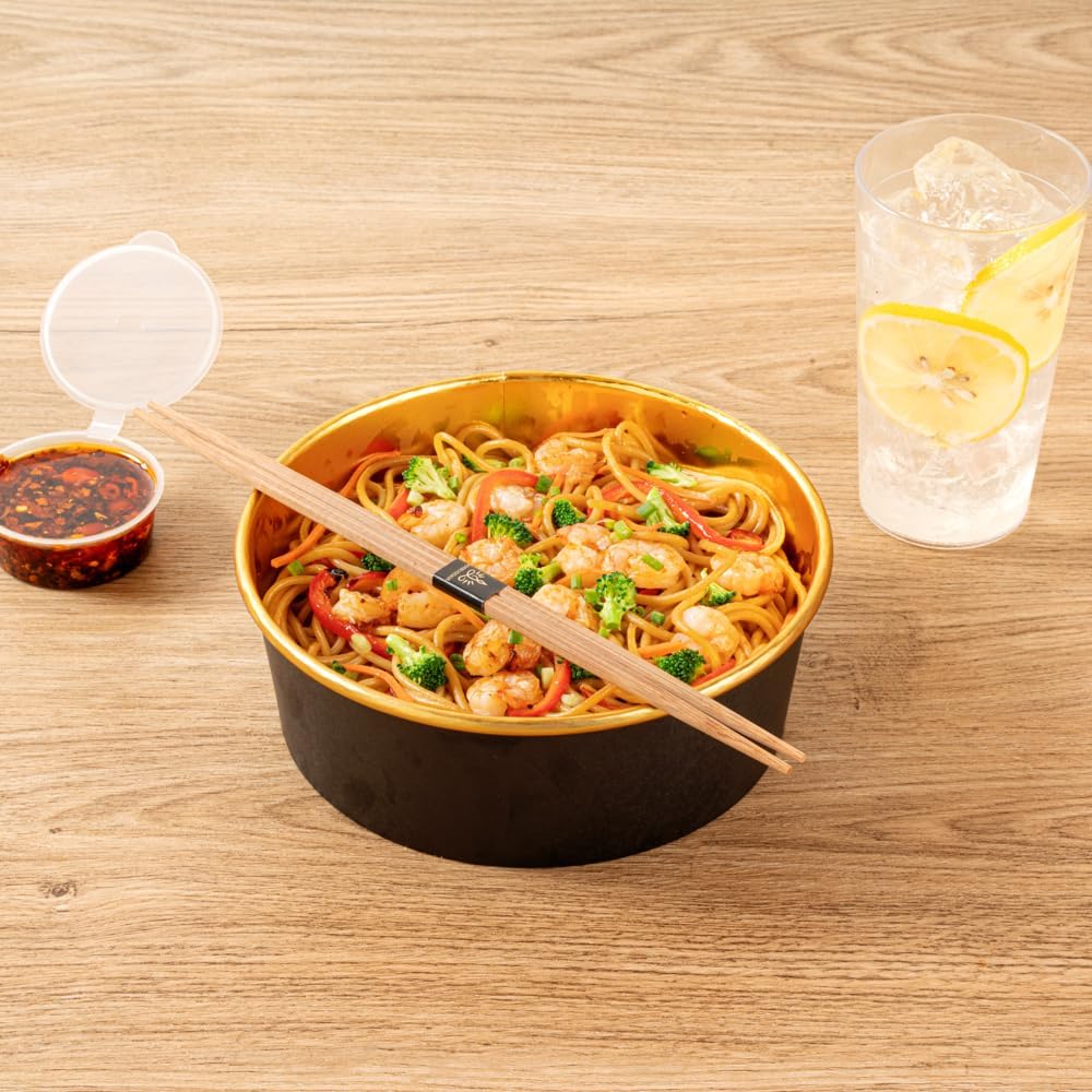 Foil Lux 45 OZ Take Out Container, 200 Insulated Foil Lining Food Container - Greaseproof, Stackable, Black Paper To Go Food Container, For Hot Or Cold Foods, Lids Sold Separately - Restaurantware