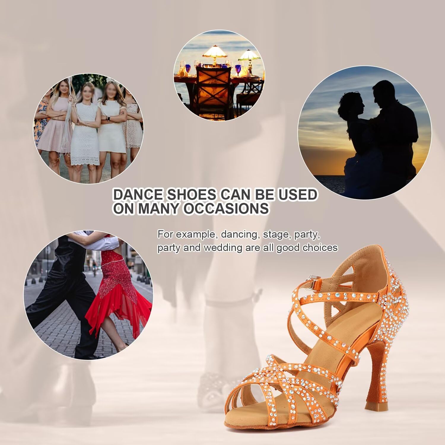 Donne Strass Open Toe Scarpe da Ballo Latino Salsa Dance Crossing Sala da Ballo Salsa Latina Performence Scarpe