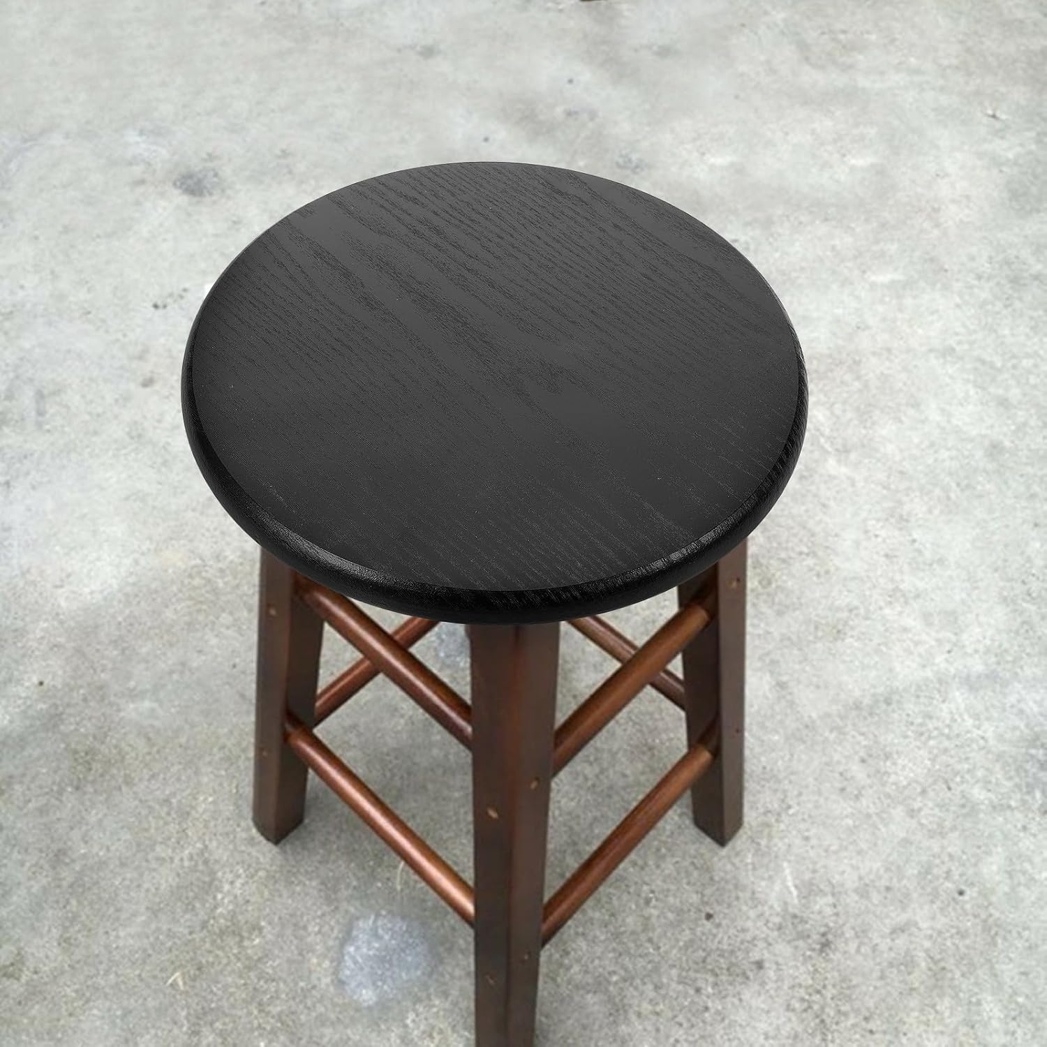 Bar Stool Replacement Seat 29cm Diameter Smooth Black Wood Seating Part Bar Chair Accessory for Home Repair