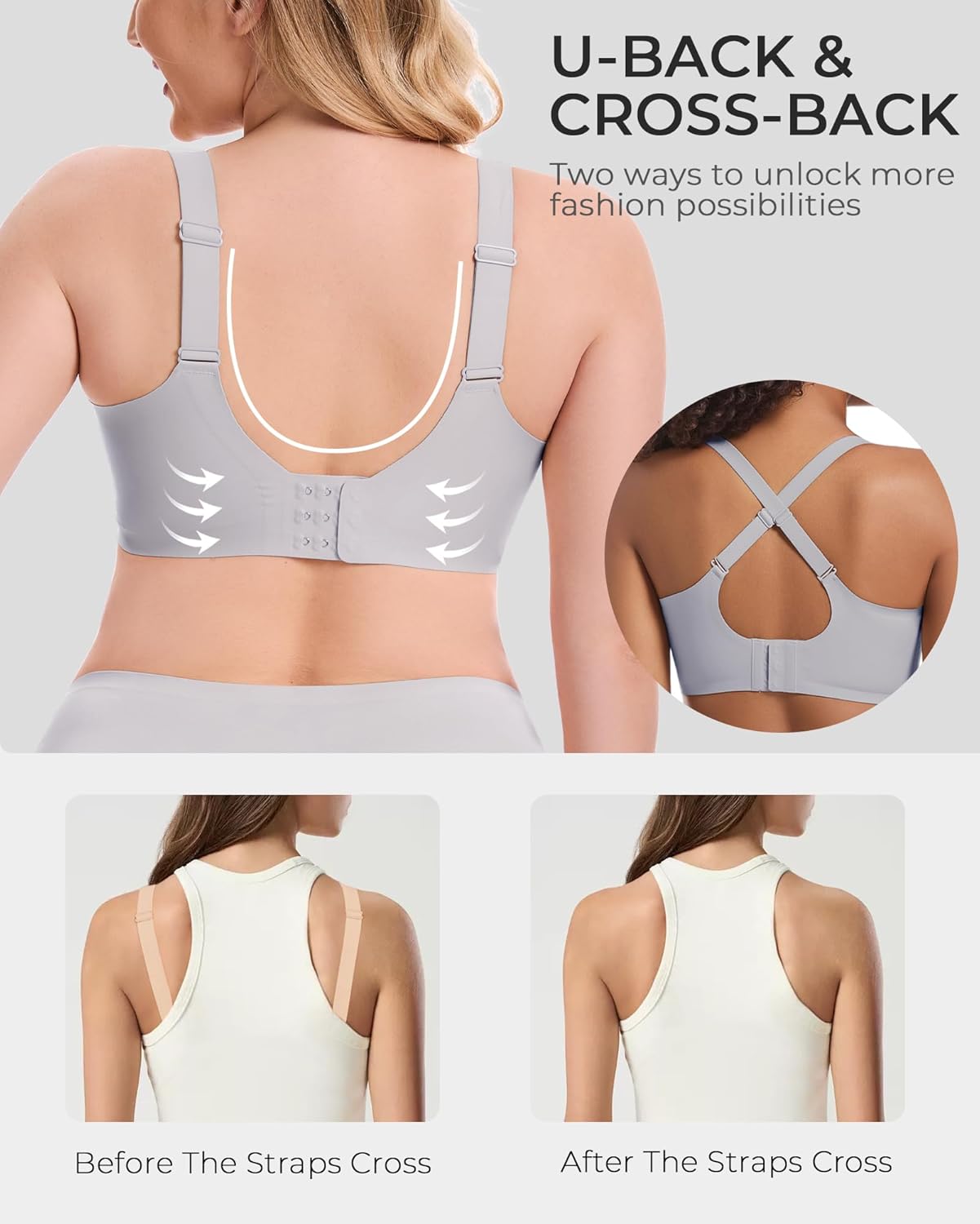 Gailife Scalloped Lift Bras Women Soft Jelly Push Up Wireless Bra Supportive V Neck No Underwire Seamless Tshirt Bralettes - Image 3