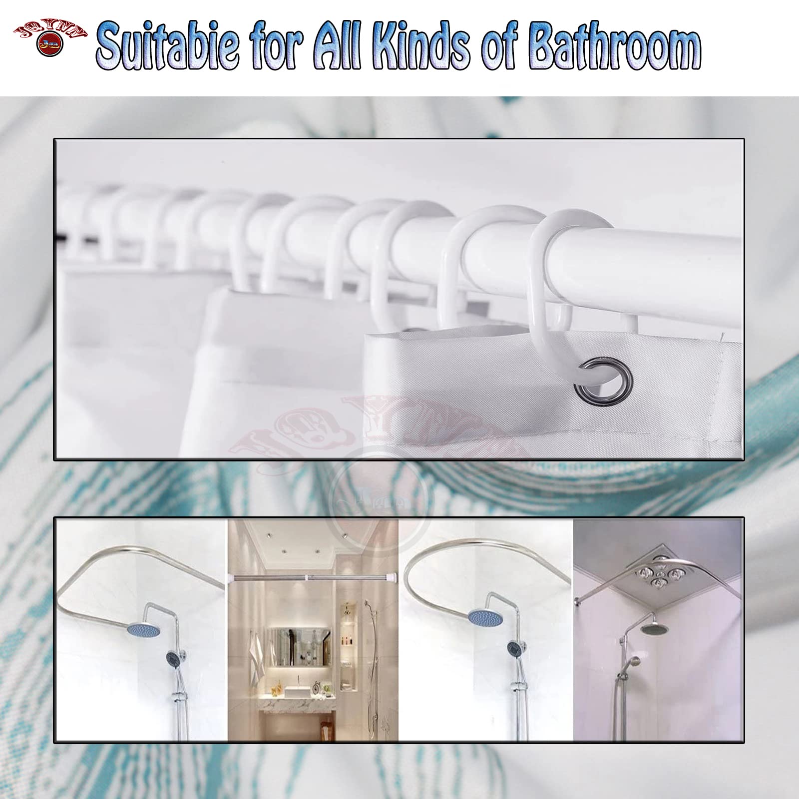 Tenda Da Doccia Con Simpatico Gatto Per Bambini – Impermeabile, In Poliestere, Con Ganci Inclusi – Decorazione Divertente Per Il Bagno