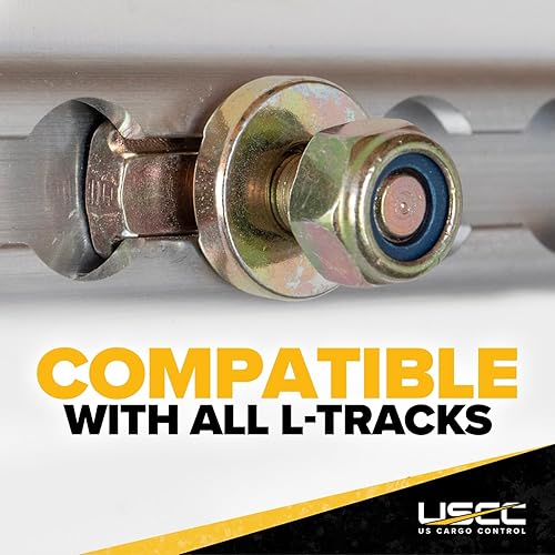 Miniatura 8 de US Cargo Control L Track - Tornillo roscado de doble perno (10 unidades) 5,500 libras de resistencia a la rotura, uso con rieles de riel L en tu