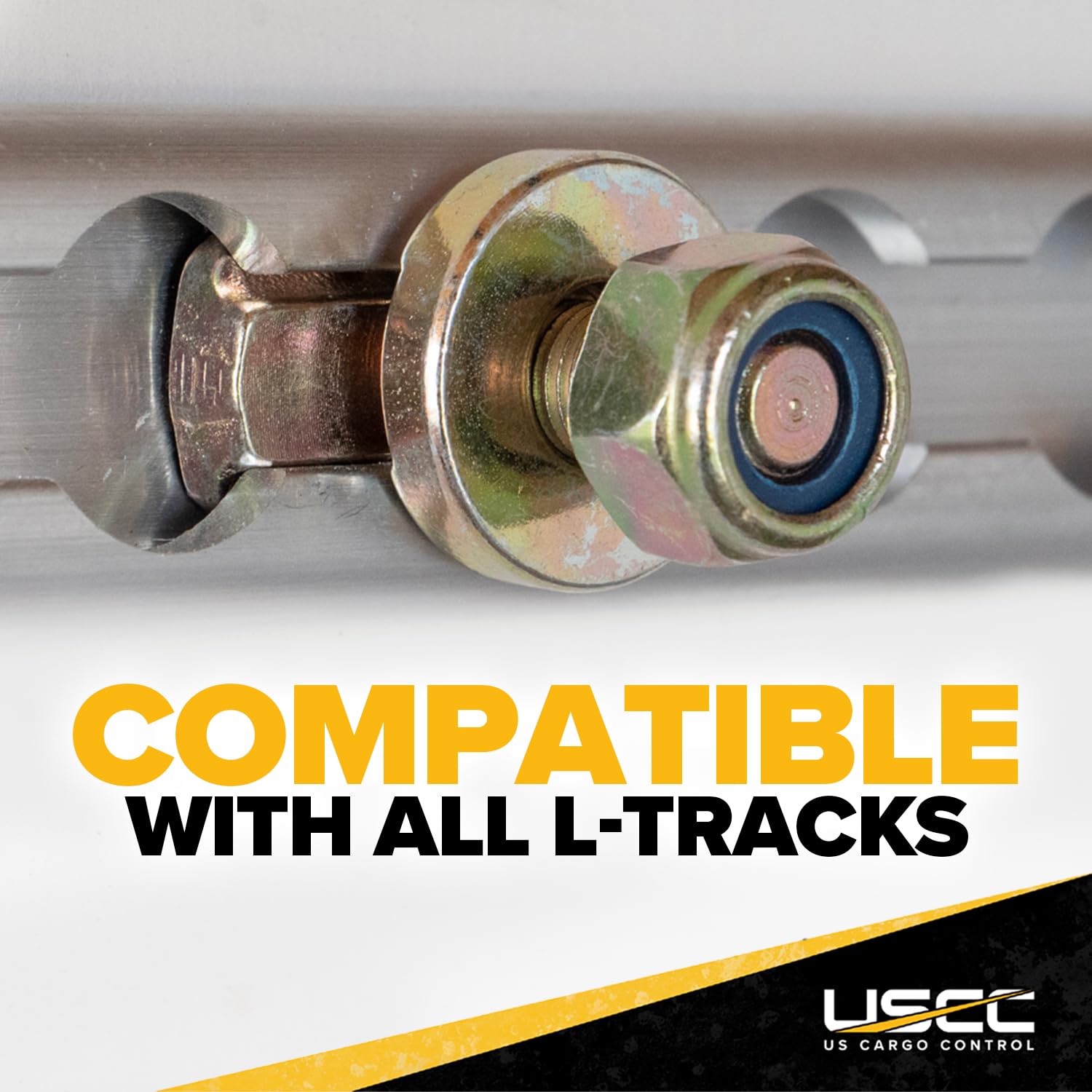 US Cargo Control L Track Threaded Bolt Double Stud Fitting, (10 Pack) 5,500 Pounds Break Strength, Use with L Track Rails in Your Truck Or Trailer to Create Heavy-Duty Bolt Down Anchor Points