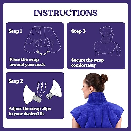 Miniatura 8 de Joy & Grace - Almohadilla térmica para microondas para cuello, hombros y espalda  Envoltura pesada de cuello y hombros de 5 libras  Paquete de