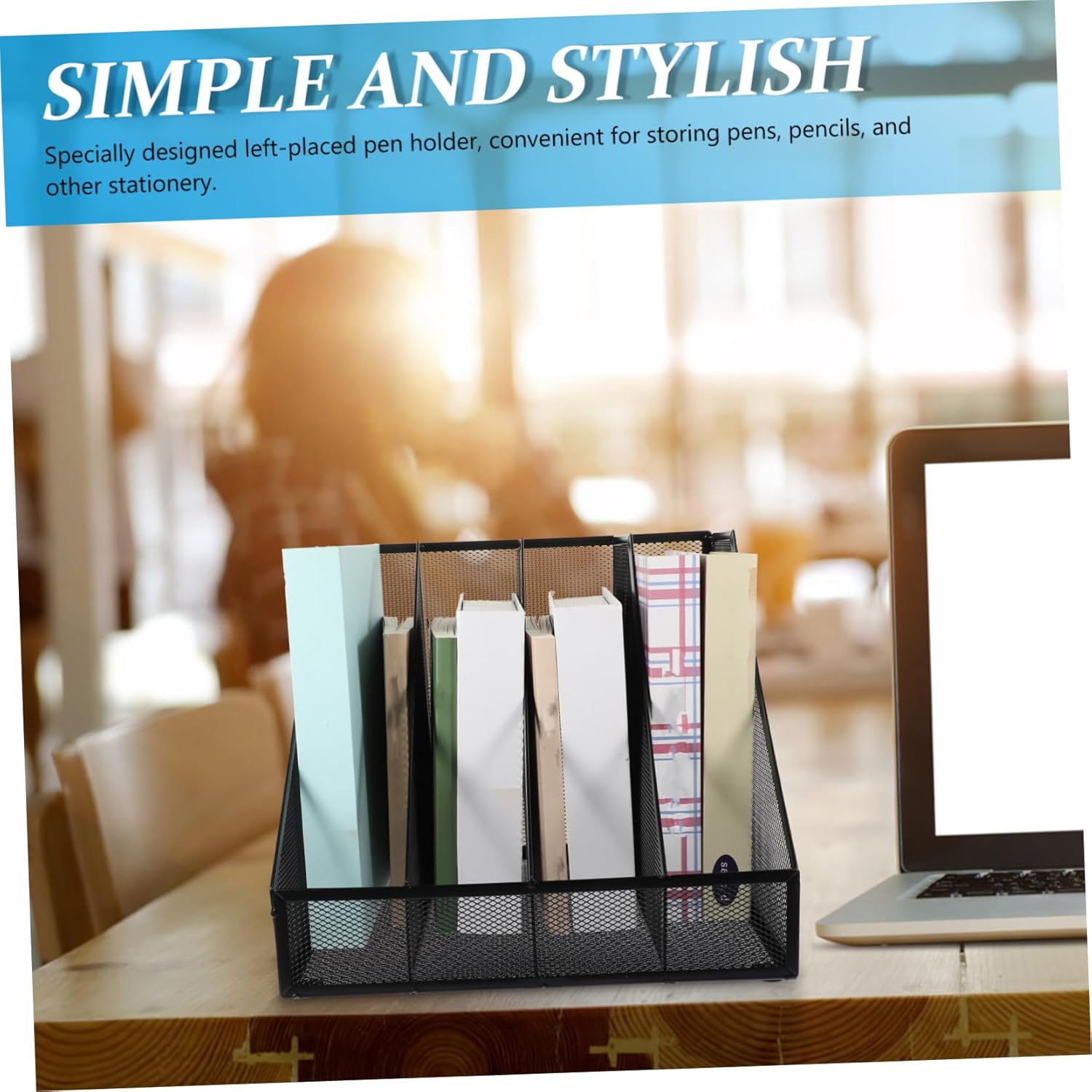 Iron Mesh File Organizer Desktop Storage Rack for Office Elegant Metal Design Multi-compartment File Holder for Use