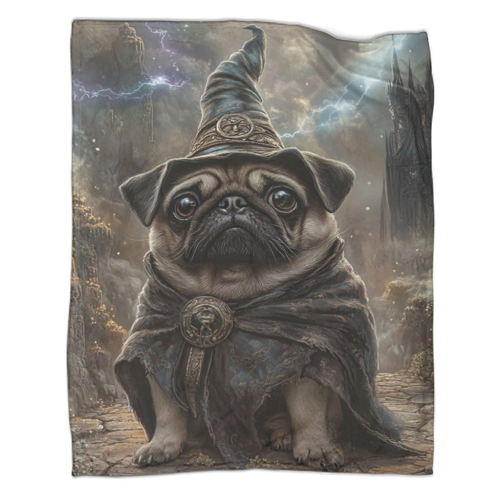 Couverture en laine sherpa pour soirées cocooning canapé avec motif chien