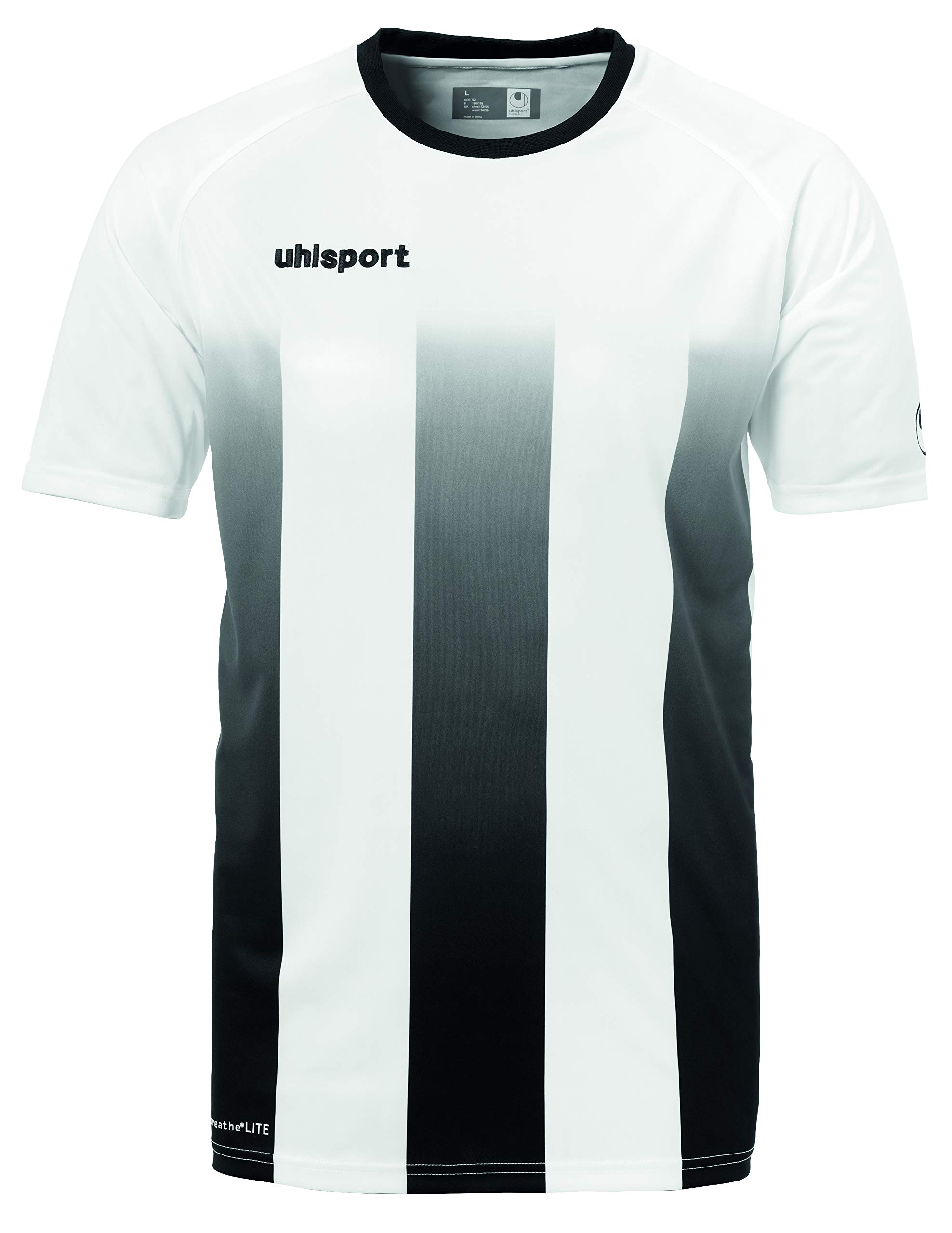 uhlsport Men's Stripe Training Jersey 100325609, White/Black, XS, 100% Polyester