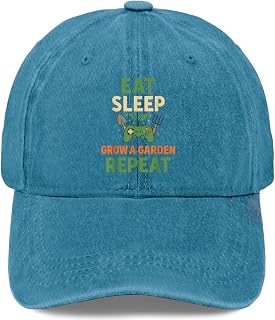 Eat Sleep Grows A Gardens Repeat Gamers Gardening Funny Hats for Women Adjustable Cap
