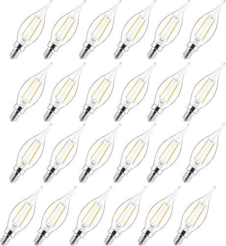 Sengled Bombillas LED de candelabro regulables, base E12, equivalente a 40 W, punta de llama CA10, luces blancas suaves de vela de 2700 K para