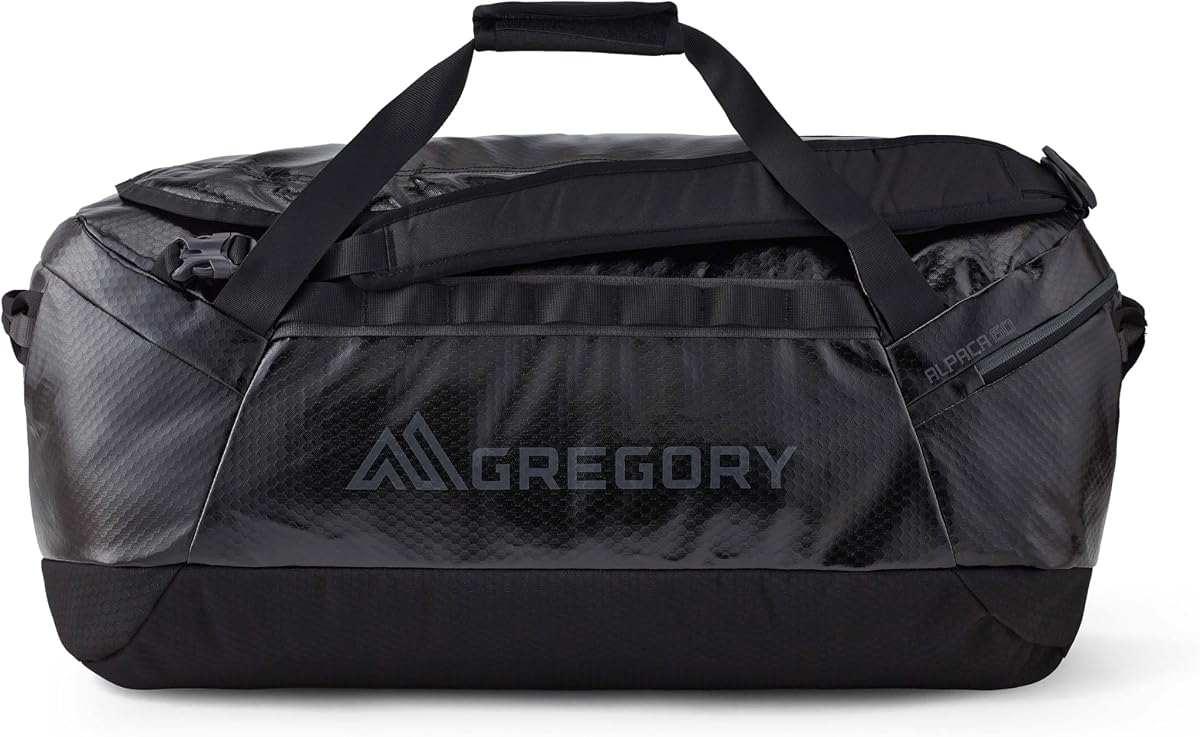 Gregory Alpaca 60L Water-Resistant Adventure Travel/Gear Organization Duffel Bag, Obsidian Black