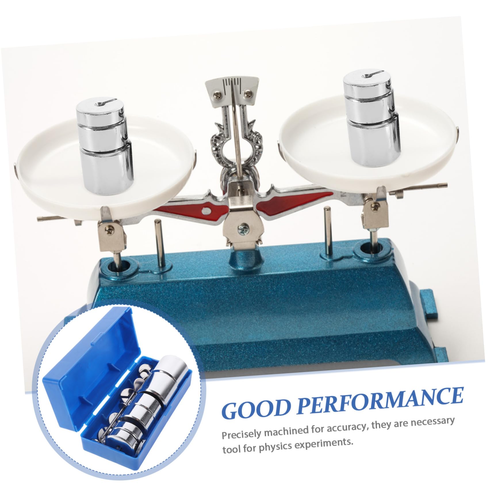 TOPBATHY Set di Pesi per Esperimenti di Fisica Strumenti di Laboratorio Scanalati in Acciaio Gancio e Custodia e Dimostrazioni di Forza e Bilanciamento