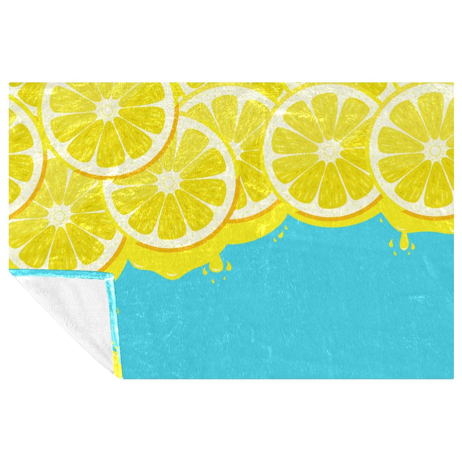 Couverture citron 150x100 cm douce et chaude pour lit et canapé