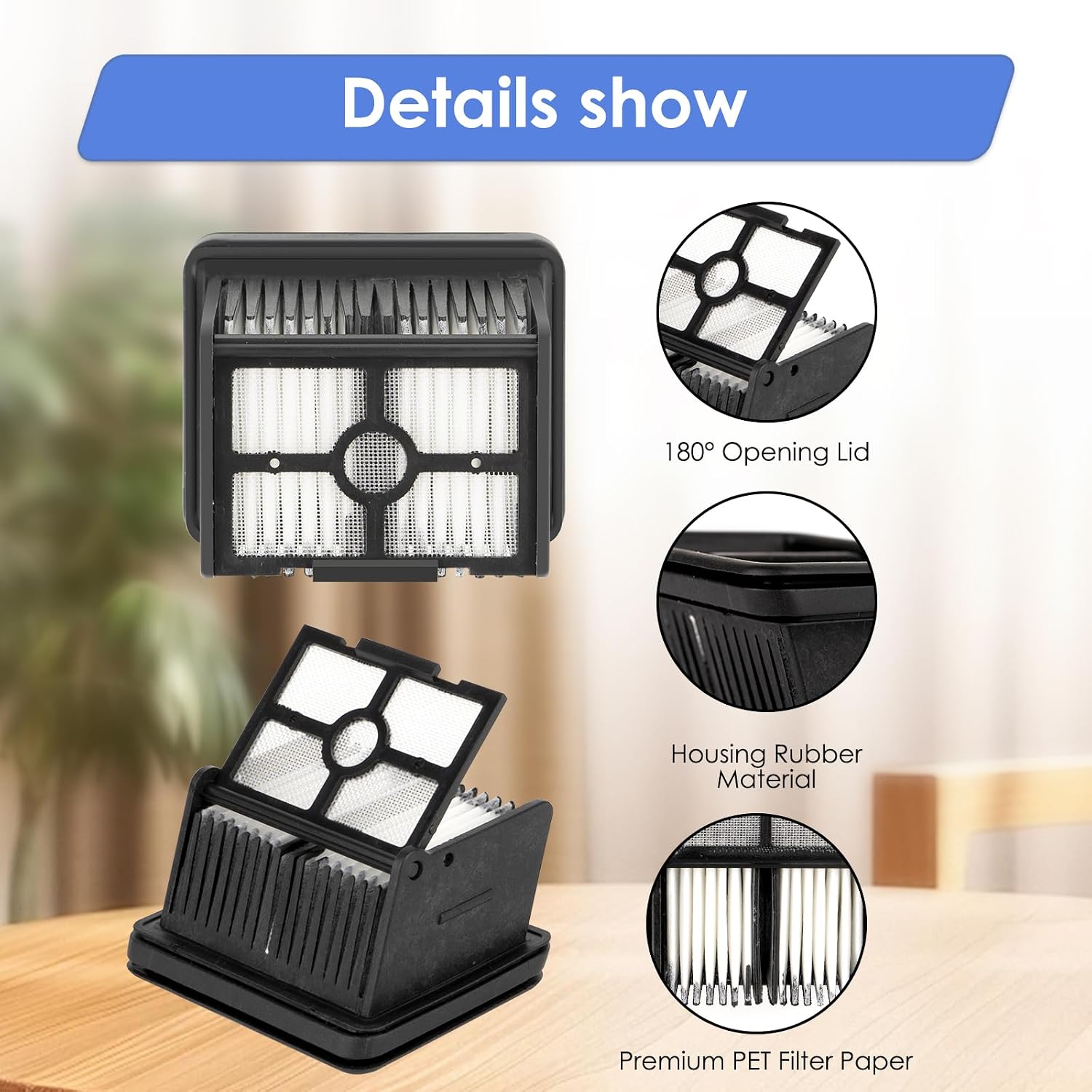 (6 Pack) H12 Pro Replacement HEPA Filters Compatible with Dreame H12 Pro FlexReach/ H12 Dual/ H13 Pro/ M12/ H12S/ G10 Pro/ G10 Combo Cordless Wet and Dry Vacuum Cleaner, Vacuum Filters