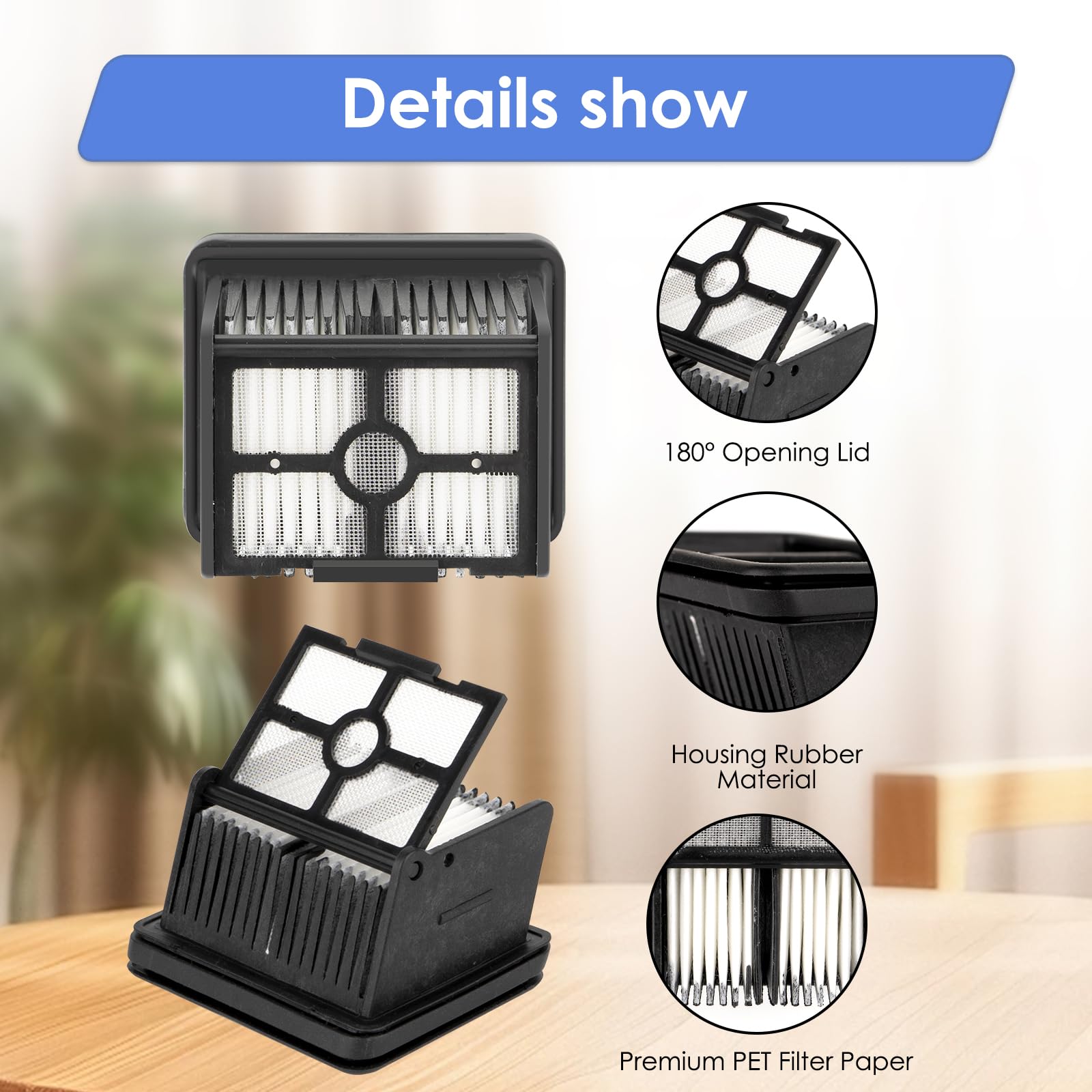 Lot De 6 Filtres HEPA Lavables Pour Aspirateur Dreame H12/H13/H15/M12 - Avec Brosse De Nettoyage - 2