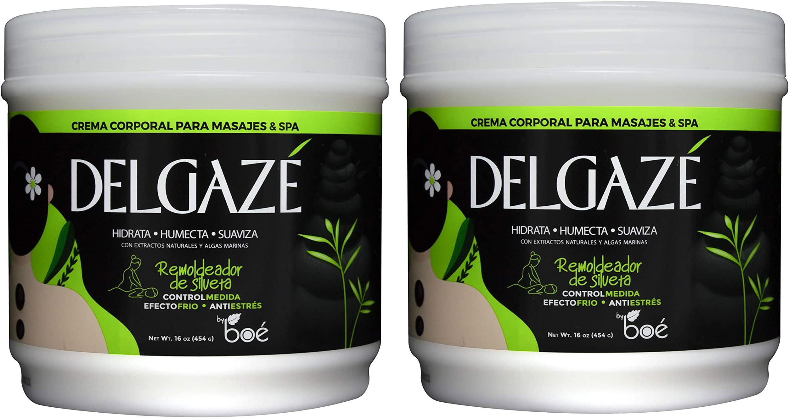 DELGAZE Natural Cream for Massage & Spa 16oz by BOE "Pack of 2"