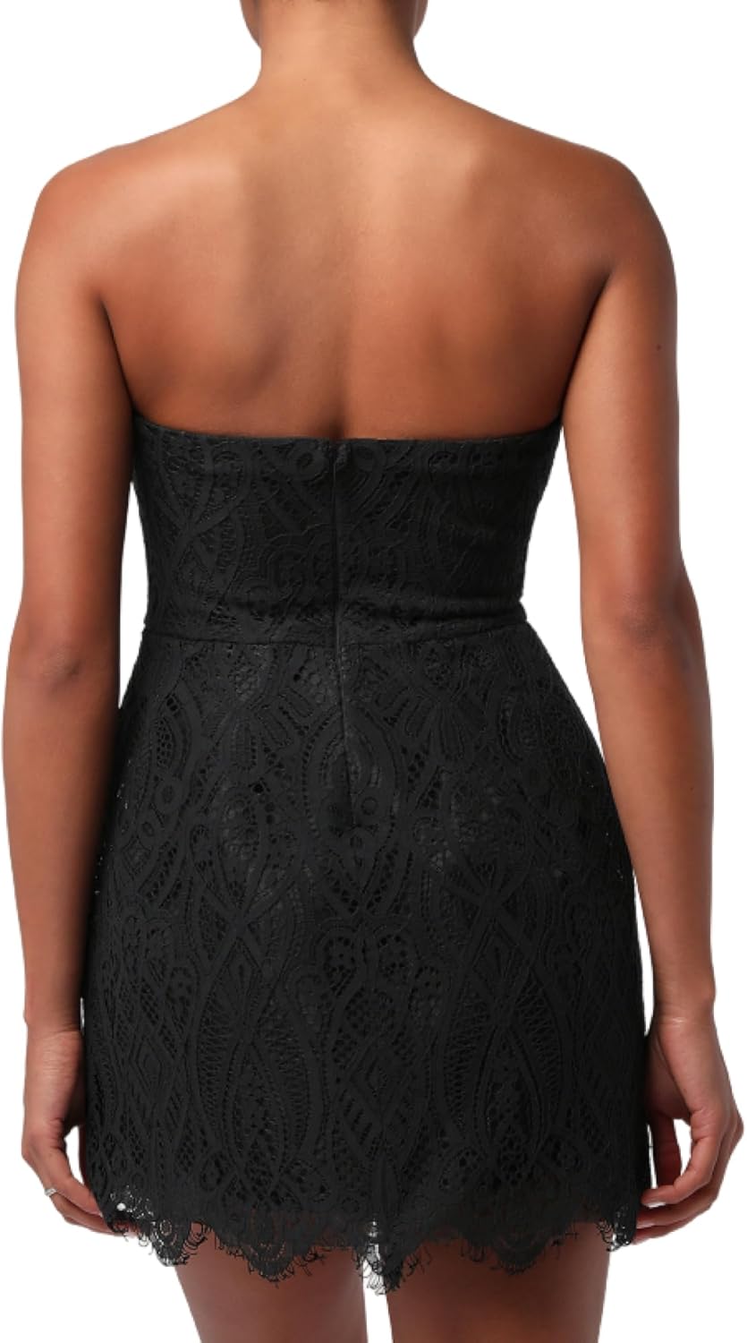 Lulus INES Lace Caged Mini Dress Women’s Strapless Crochet Lace A-Line Cocktail Dress - Image 2