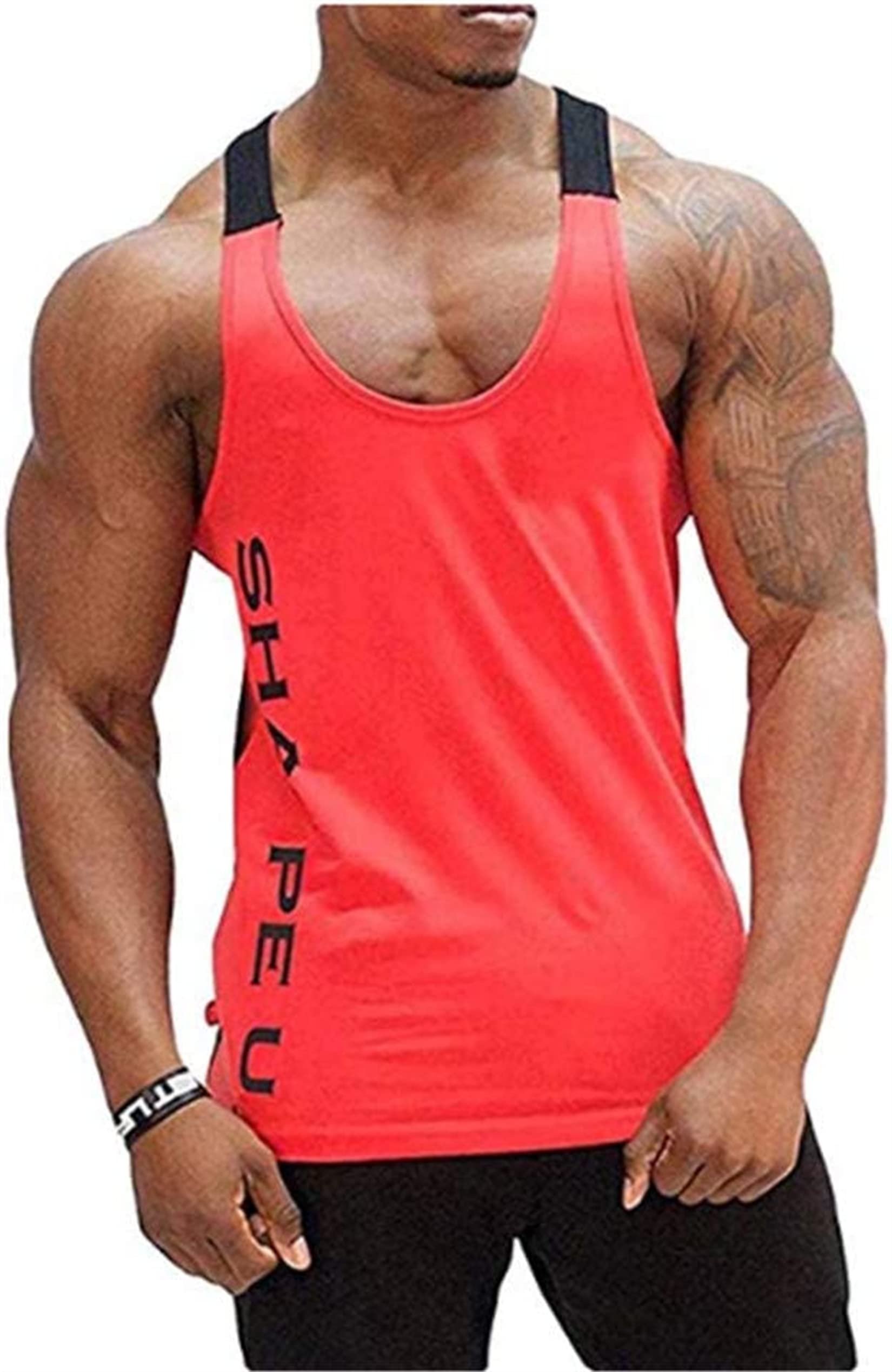 HOTCAT Camiseta Tirantes Hombre Gym Camisetas Camiseta sin Mangas para Hombre Tank Tops de Tirantes Hombre Suelto Chaleco Fitness Gimnasio Secado rápido Tank Top