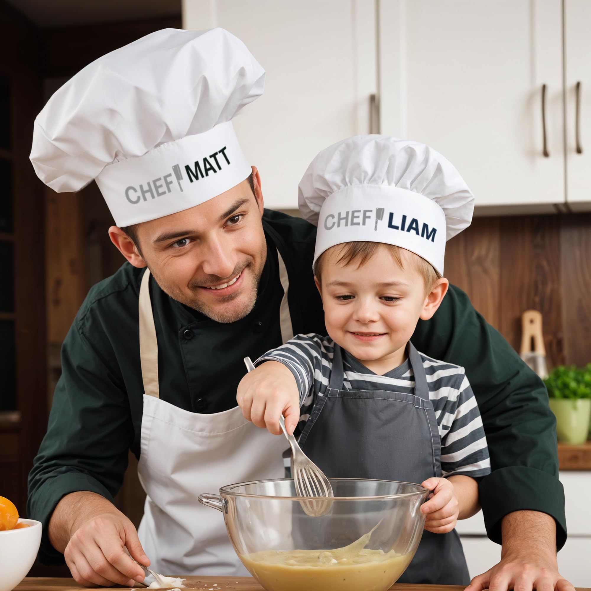 Personalized Chef Hat with Custom Name! Adjustable Kitchen Accessory for Mom, Dad, Kitchen Cooking Chef Hat for Men and Women, Custom Baking Hat, Ideal for Mothers Day & Fathers Day