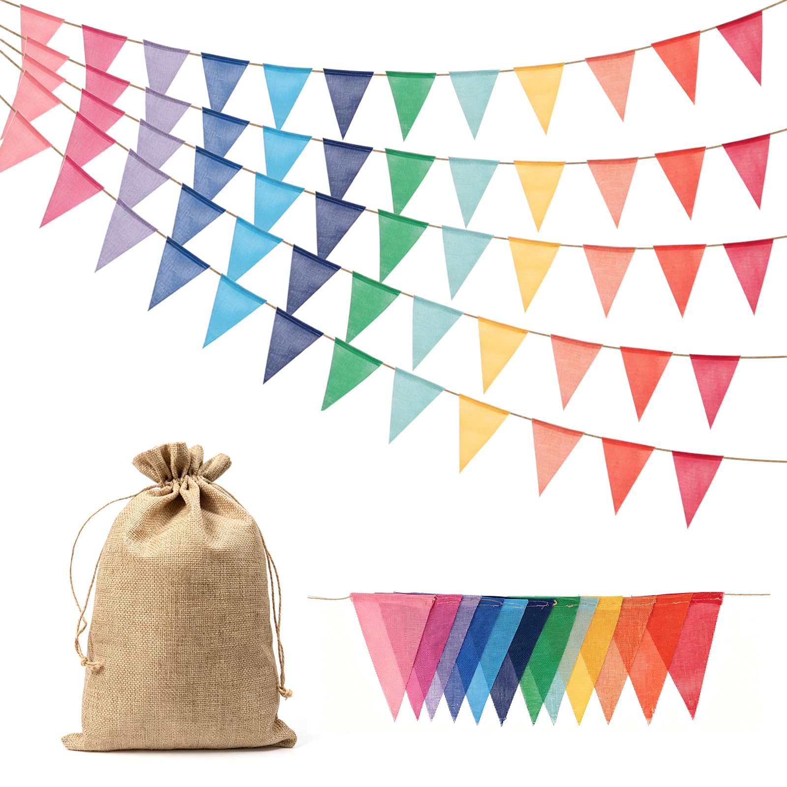 KATLINNA 60Flags 66Ft Bunting Banner Multicolour Outdoor Waterproof Bunting