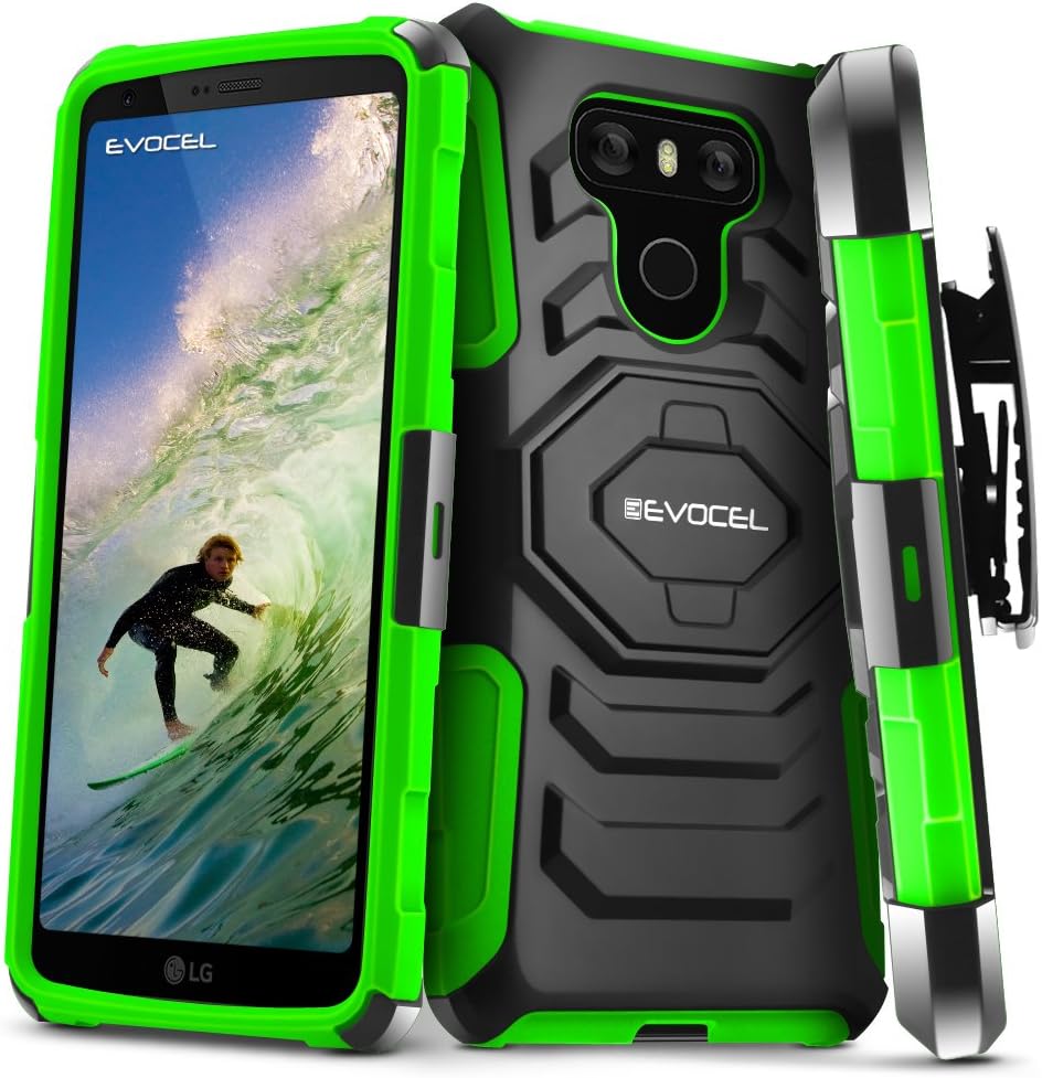 Evocel New Generation Series Phone Case Compatible with G6 (2017 Release) with Belt Clip Holster and Kickstand, Green