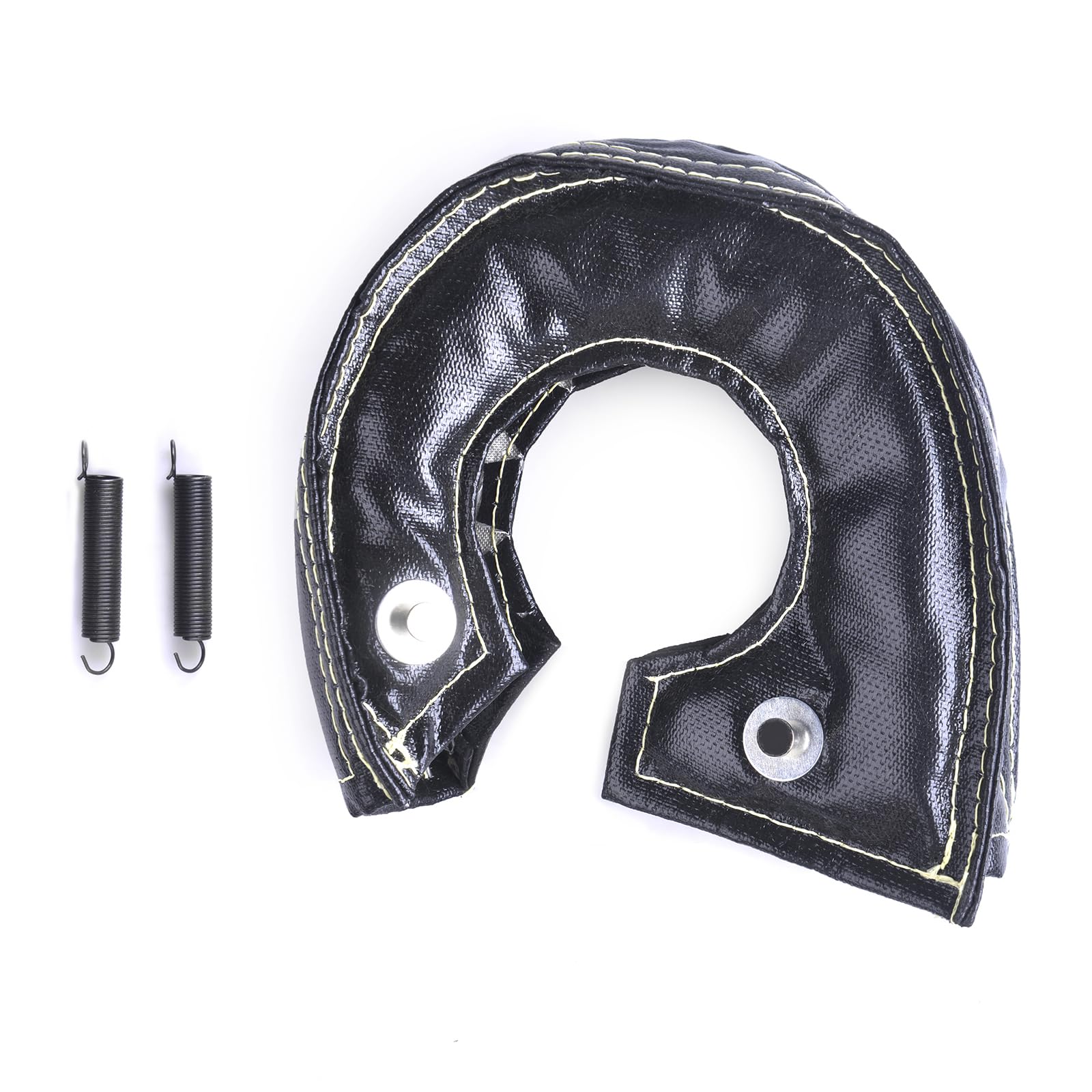 ZHSYMX T2 Black Turbo Blanket Turbocharger Heat Shield Fit T2 T25 T28 GT28GT30 GT35 Turbo with Locking Springs