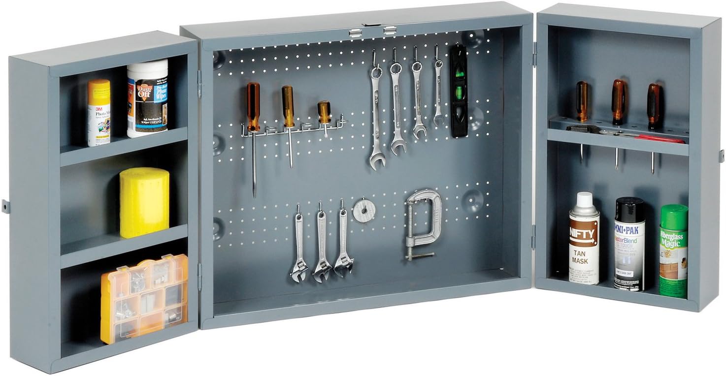 Edsal WC1 Industrial Gray Steel Tool Cabinet/Work Center, 24" Height x 30" Width x 11" Depth