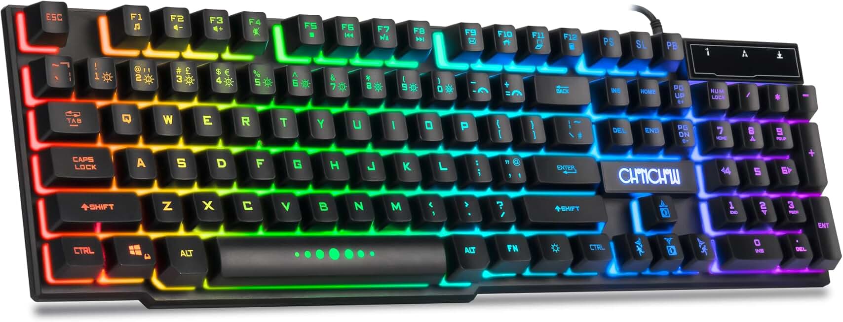 CHONCHOW Wired Gaming Keyboard for Mac PC PS5 PS4 Xbox One Gamers, RGB Backlit LED Mechanical Feel Keyboard with Multimedia Keys Number Pad, 104 Keys USB Desktop Computer Windows Keyboard (Black)