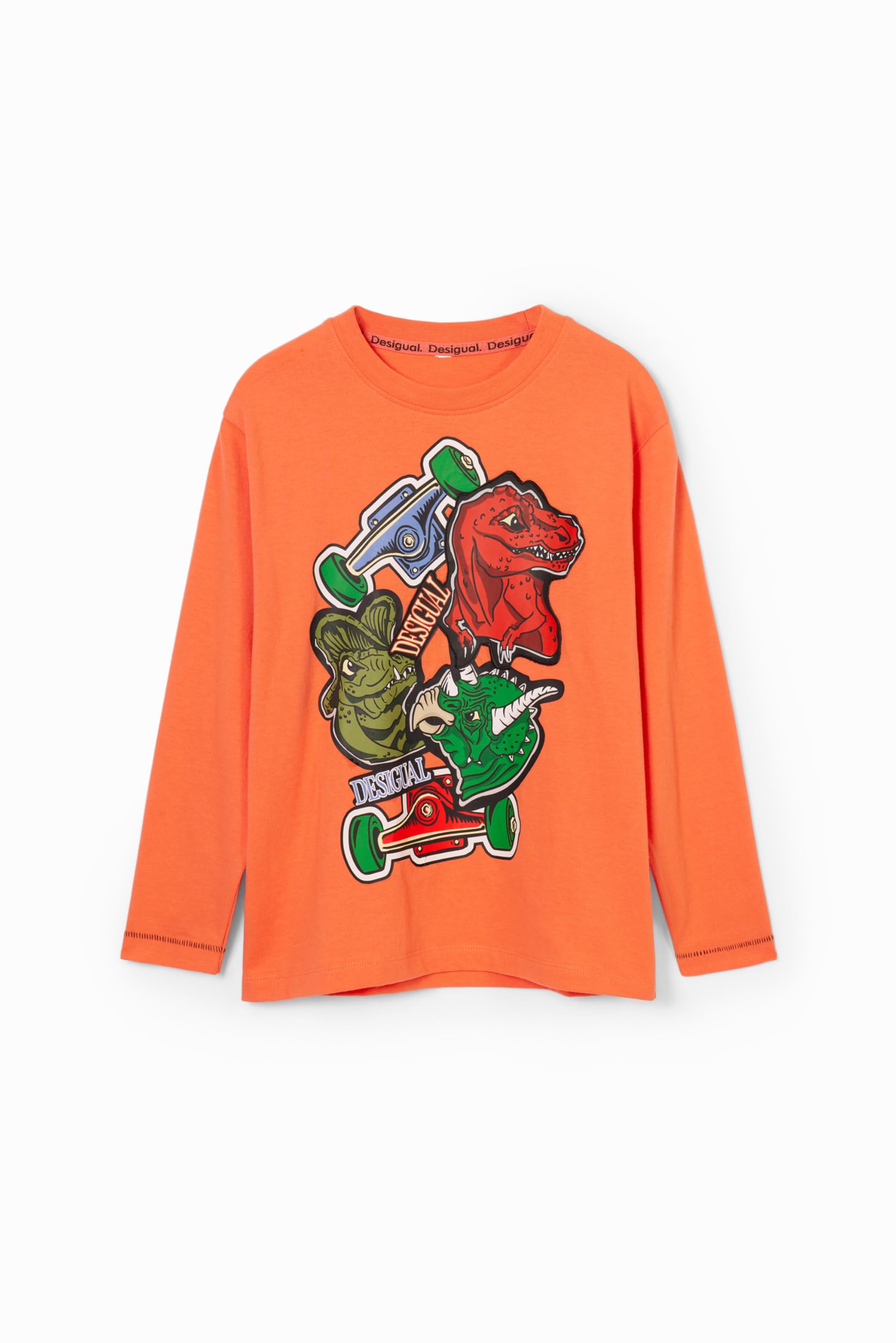 Desigual Chicos Naranja Camiseta Dinosaurios Algodon, 5/6