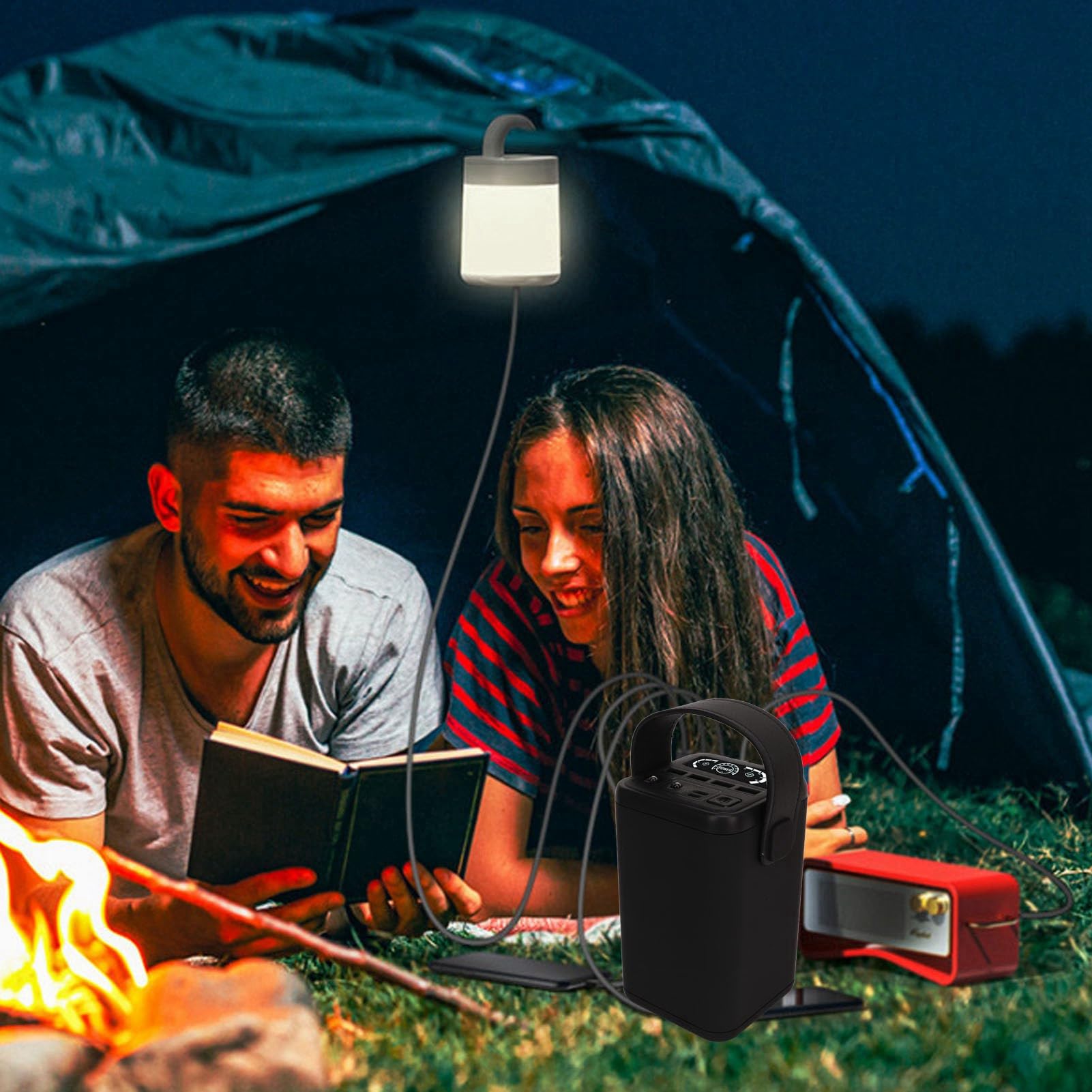 Station de Charge Mobile 100W 60000mAh, Batterie Externe, Stockage d'énergie, Alimentation d'urgence pour Les activités de Plein air
