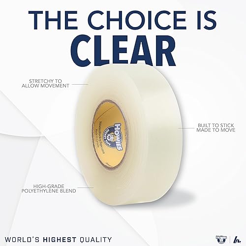 Miniatura 25 de Howies Hockey - Cinta adhesiva de tela de color de 1 pulgada o cinta transparente para espinilleras, 1 paquete, agarre fuerte, cinta adhesiva