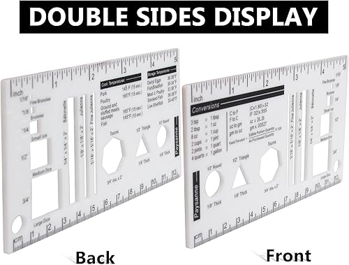 Miniatura 4 de 2 reglas culinarias de acrílico, mini plantilla de referencia de corte, medición de cocina para alimentos, herramienta esencial de cocina con peso,