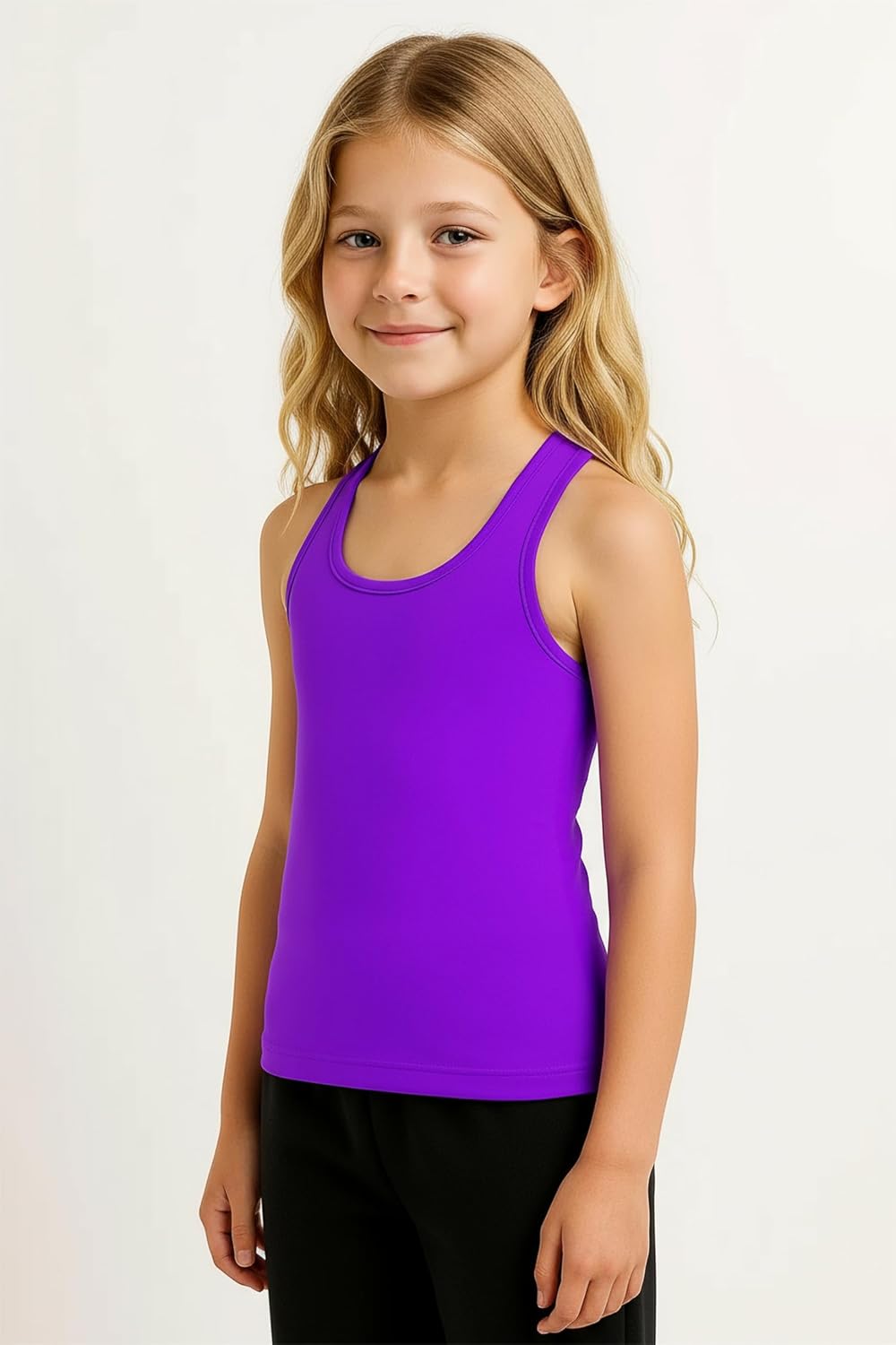 Kurve Premium Girls Seamless Supersoft Wide Strap Comfortable Racerback Tank (Made with Love in The USA)